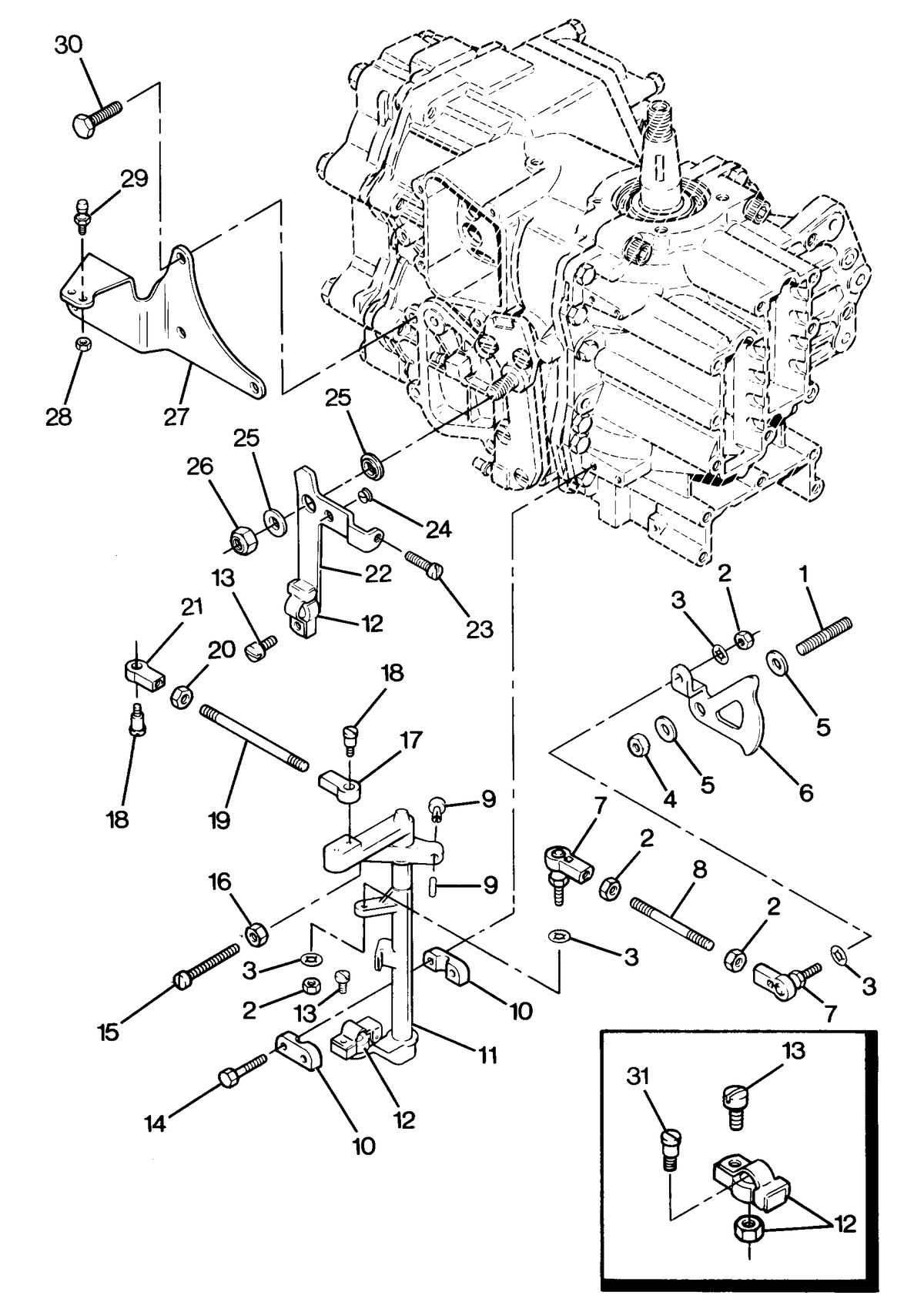 FORCE FORCE 1987 50 H.P. "B" MODELS SHIFT AND THROTTLE COMPONENTS