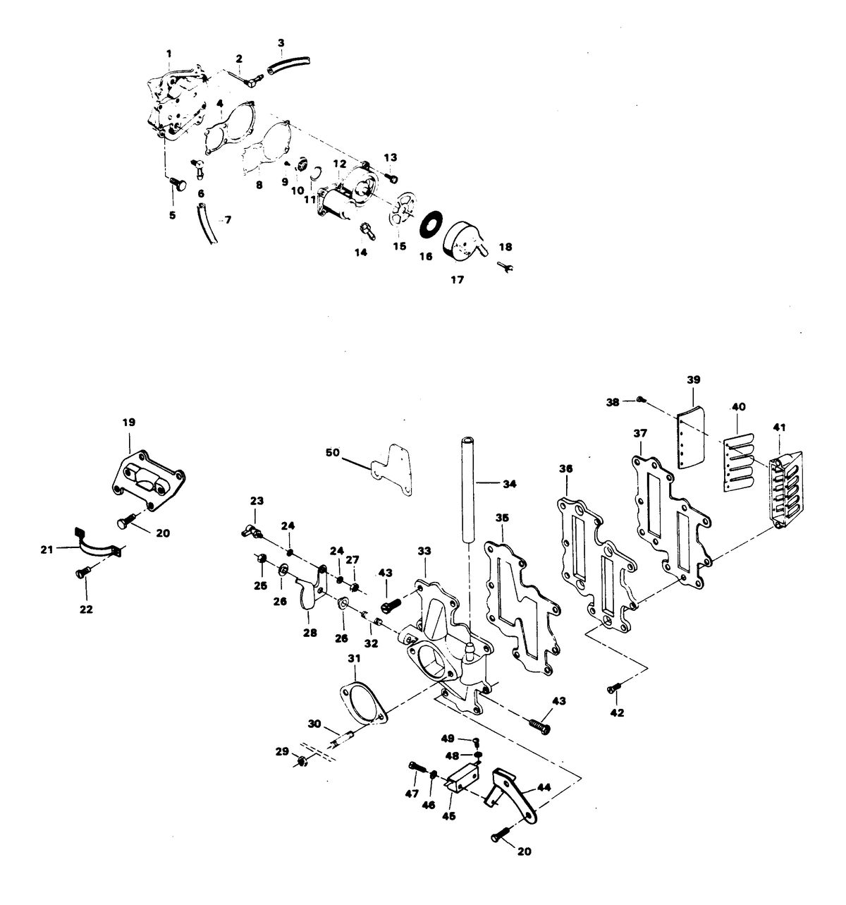 CHRYSLER 90 H.P. FUEL PUMP AND REED PLATE