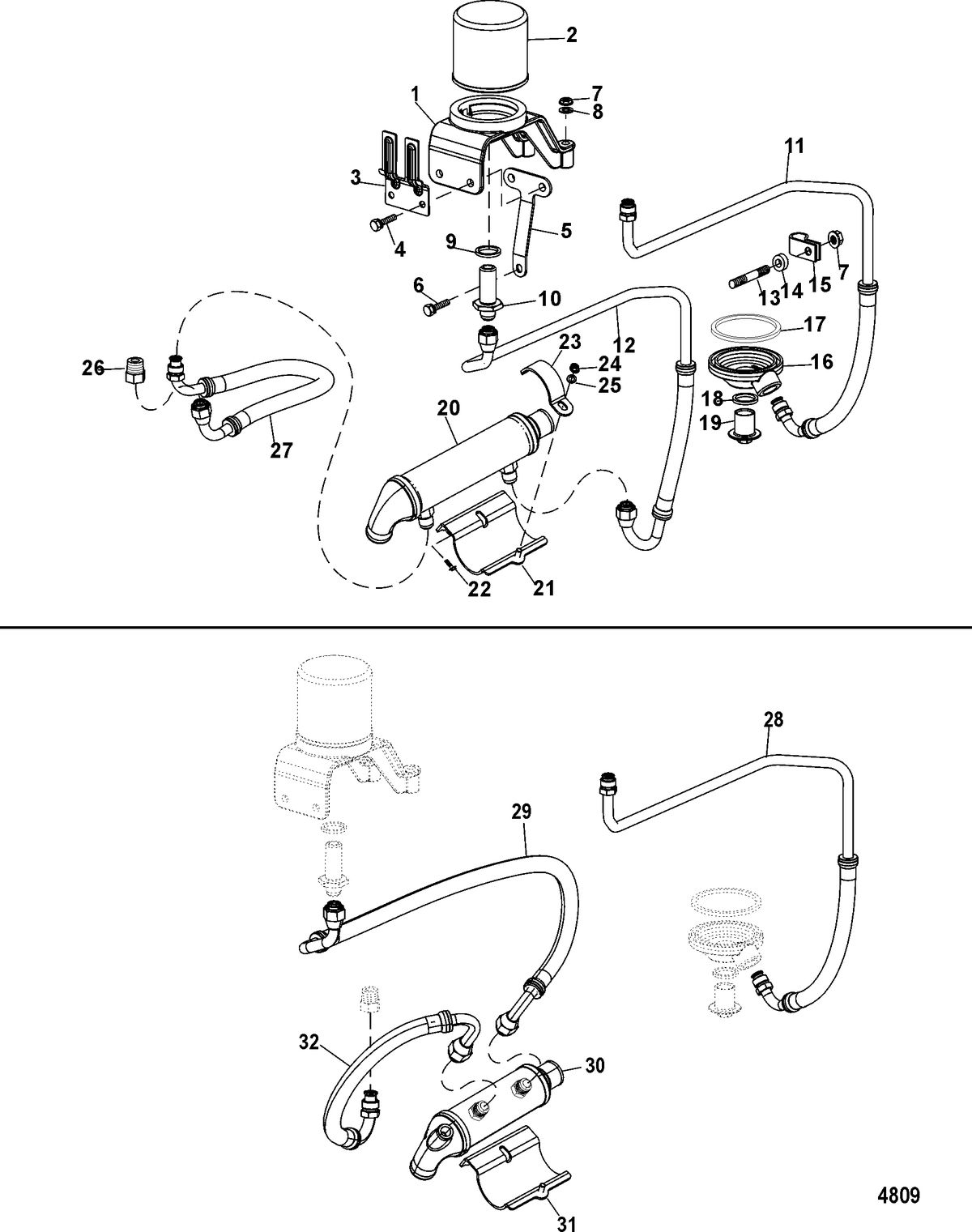 MERCRUISER 496 MAG. STERNDRIVE REMOTE OIL SYSTEM