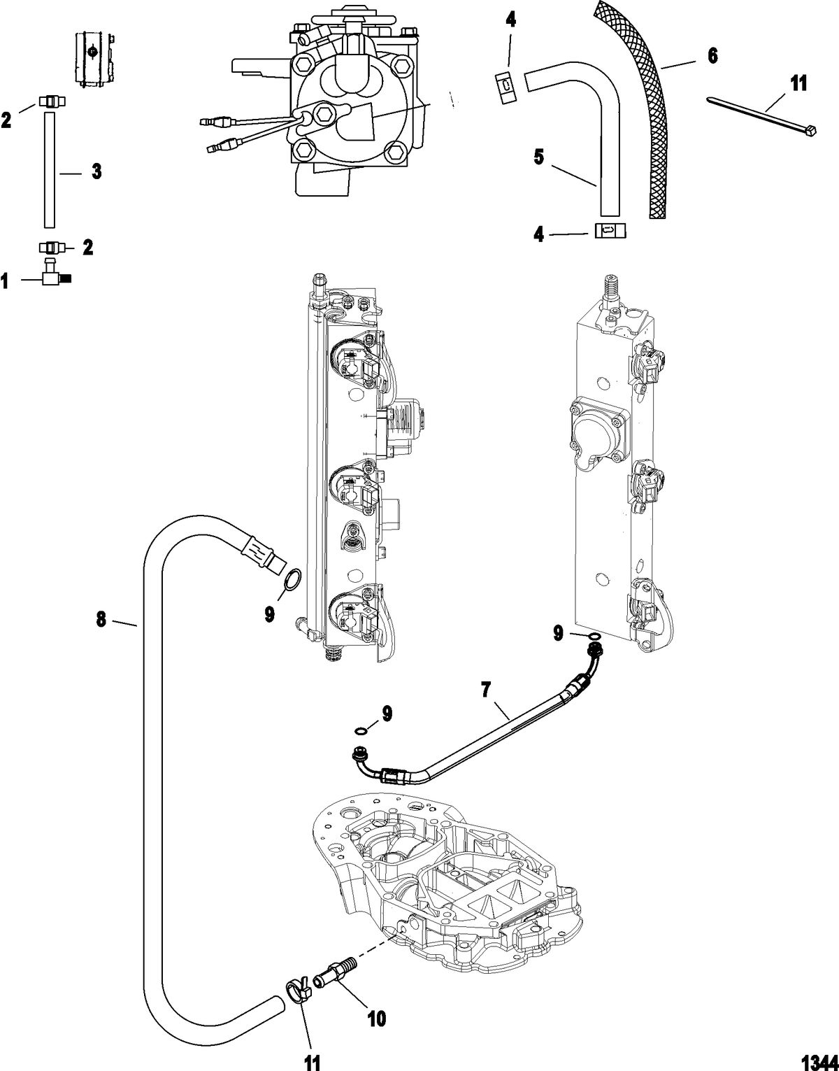 MERCURY/MARINER 115/135/150 DFI (2.5L) Air Hoses