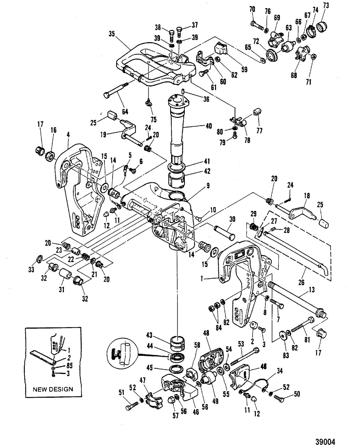 MARINER 40 HP CLAMP AND SWIVEL BRACKET(ELECTRIC TILT)