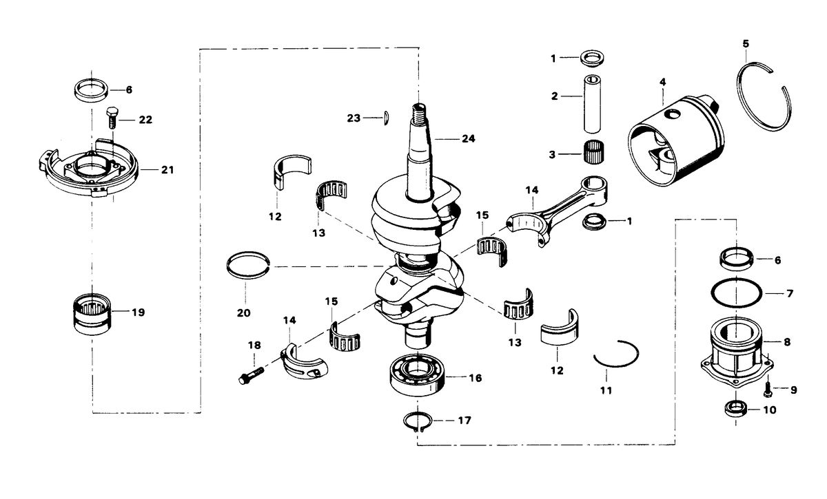 CHRYSLER 55 H.P. CRANKSHAFT AND PISTON GROUP