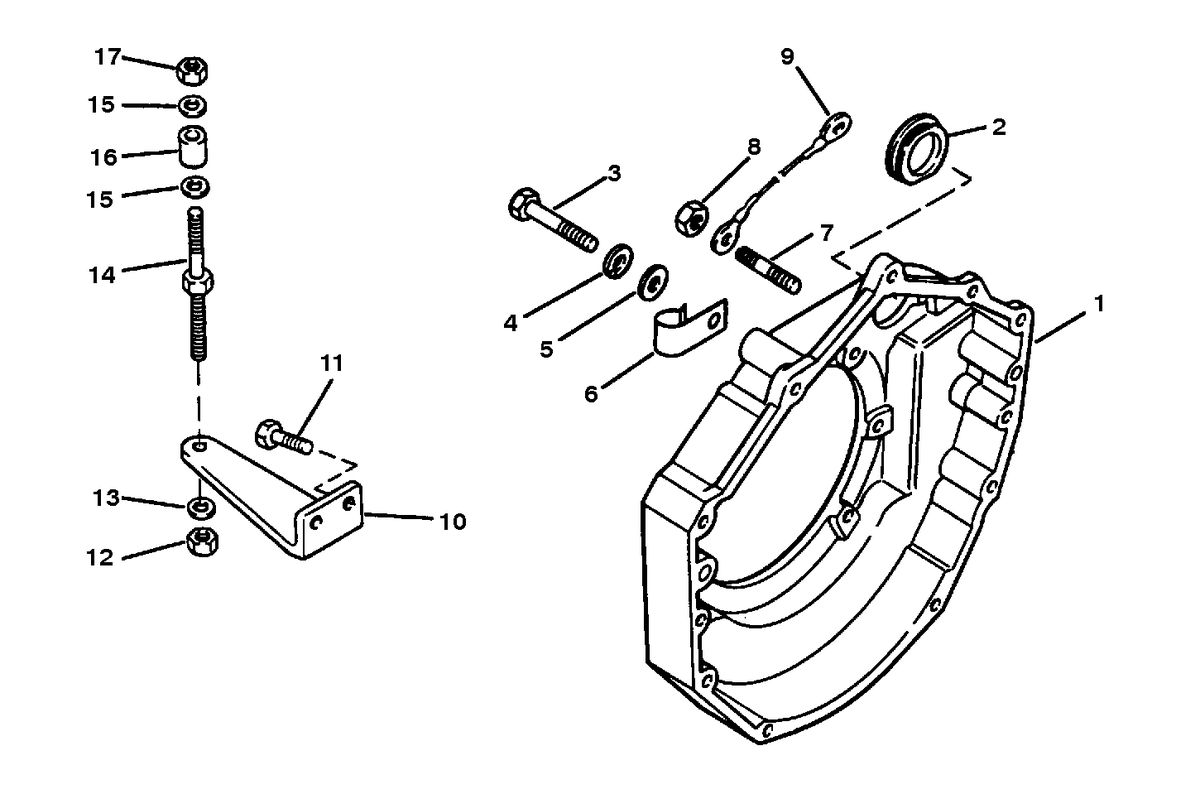 MERCRUISER 525 H.P. ENGINE FLYWHEEL HOUSING (TRANSMISSION MODELS)