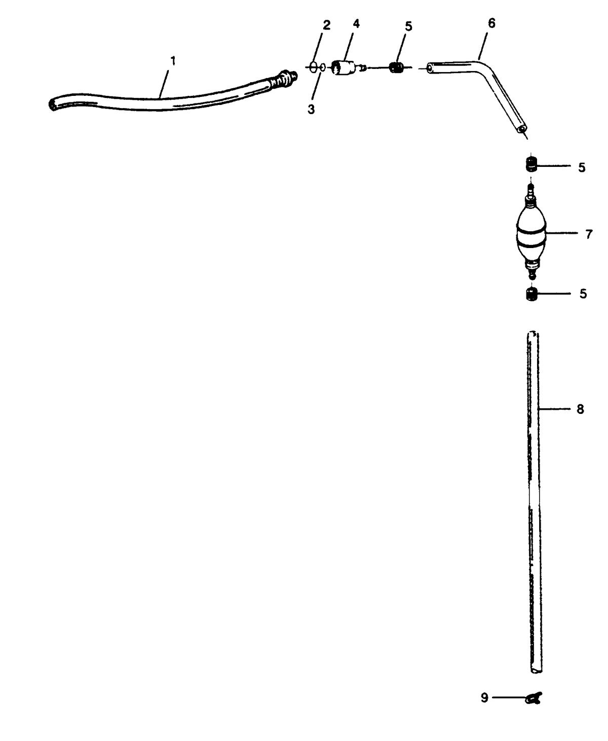 FORCE FORCE 1989 85 H.P. "G" MODELS FUEL LINE