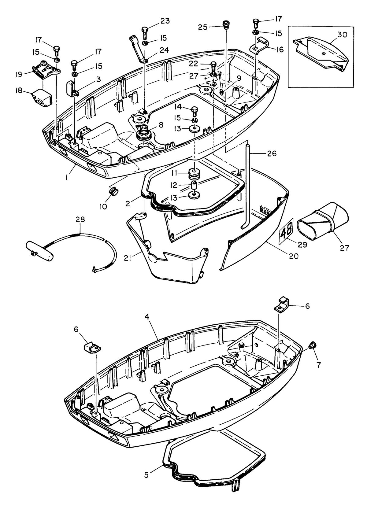 MARINER 48 HORSEPOWER BOTTOM COWLING