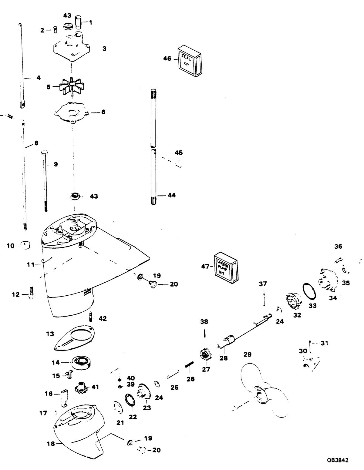 CHRYSLER 9.9 H.P. GEAR HOUSING