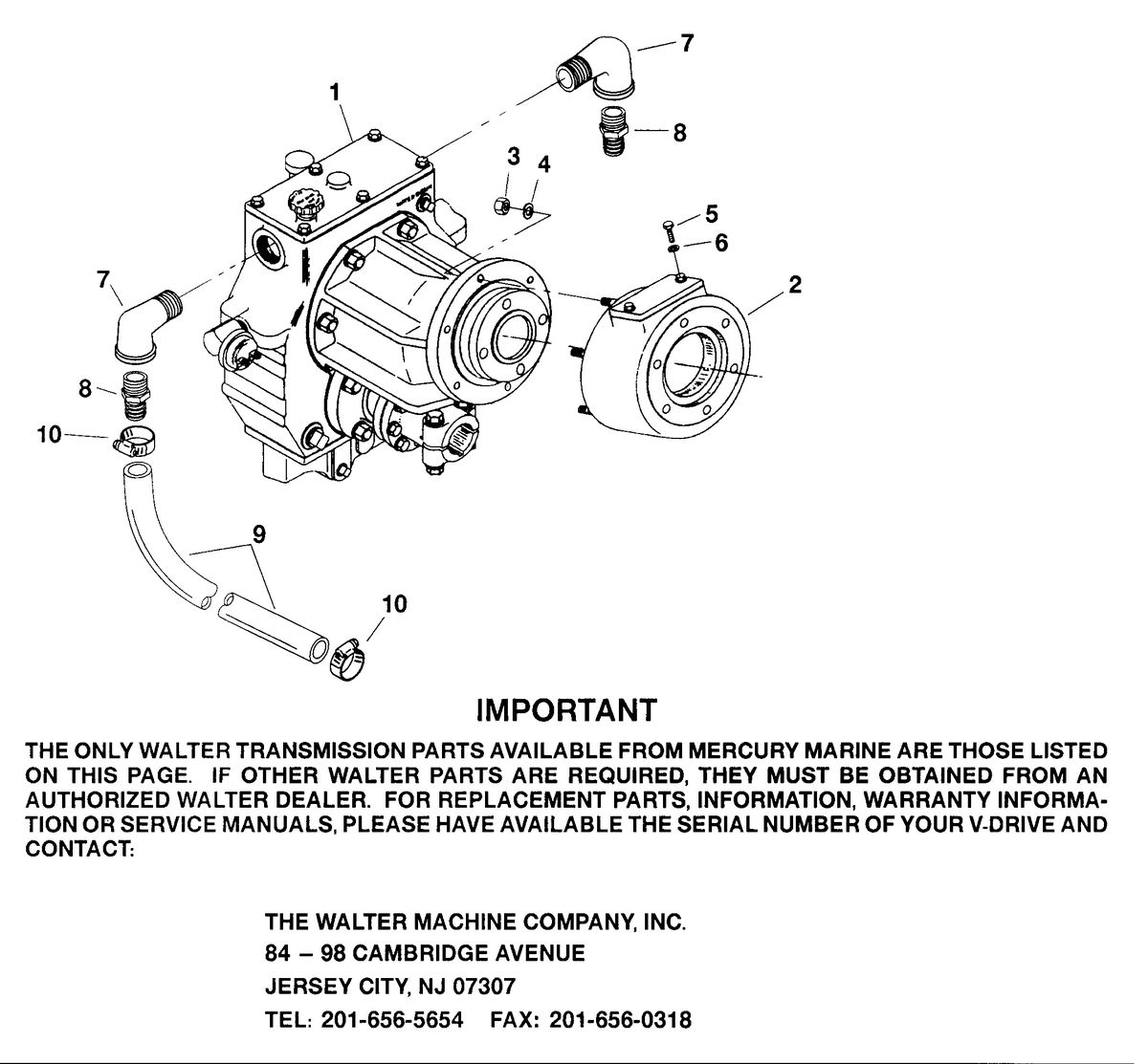 MERCRUISER MIE 454 MAG MPI SKI (GEN VI) TRANSMISSION (V-DRIVE) (WALTER)
