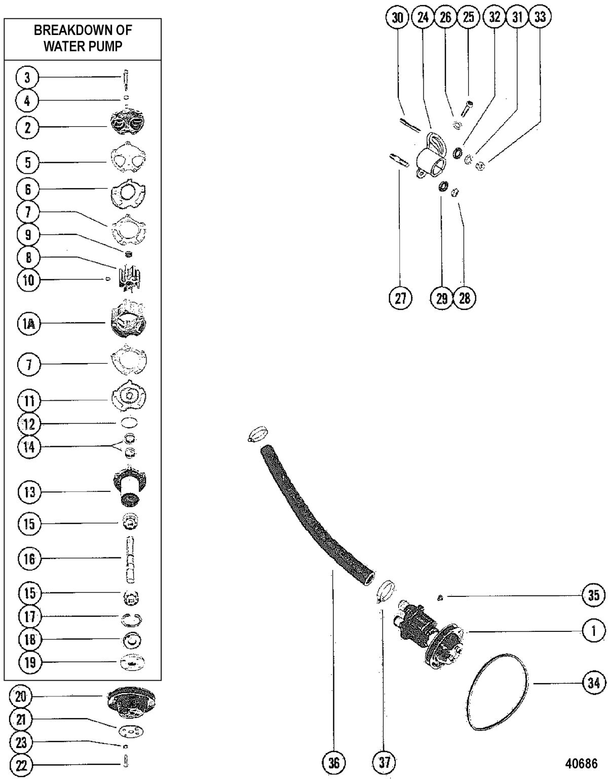 MERCRUISER 470 ENGINE Water Pump Assembly(INBOARD)