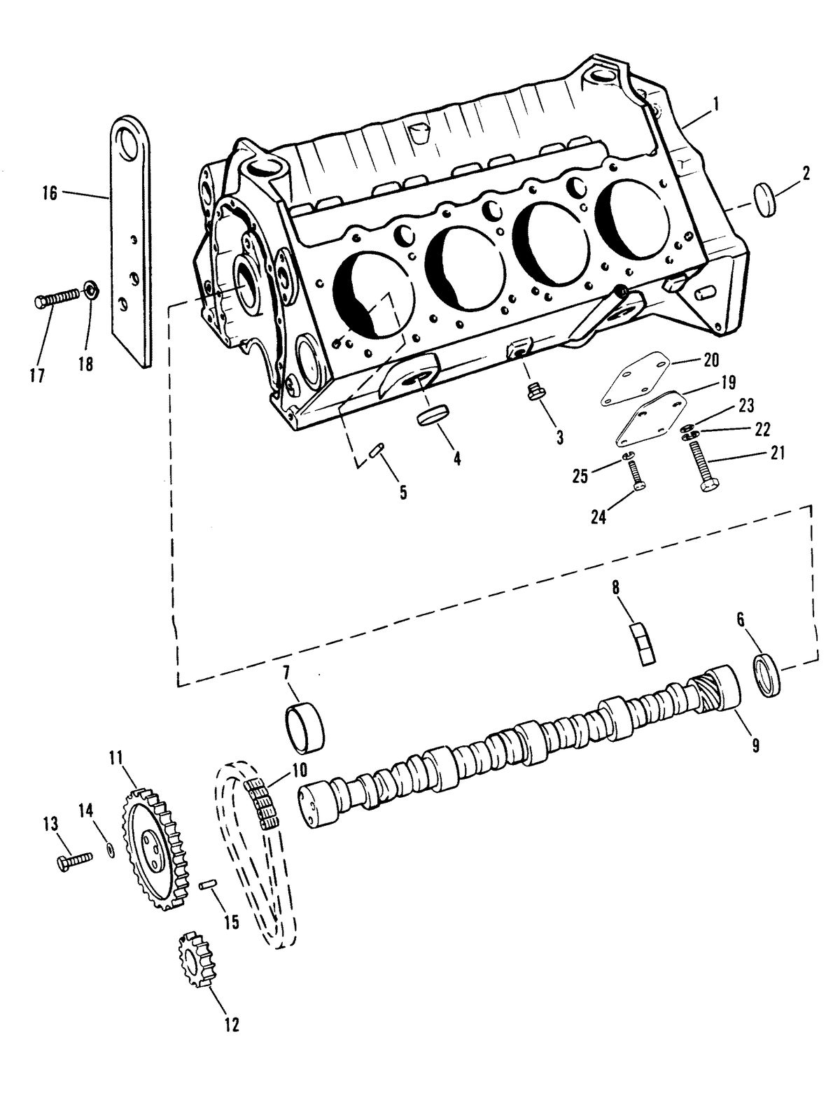 MERCRUISER 320 HP EFI ALPHA 1/BRAVO CYLINDER BLOCK AND CAMSHAFT