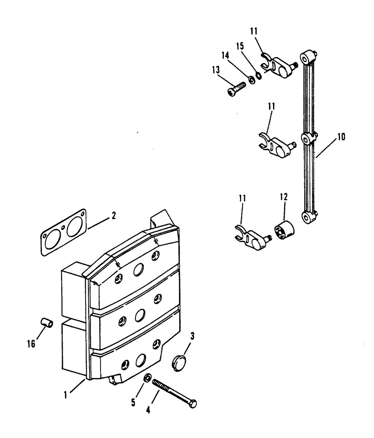 RACE OUTBOARD XR-2 MAGNUM SOUND ATTENUATOR AND LINKAGE