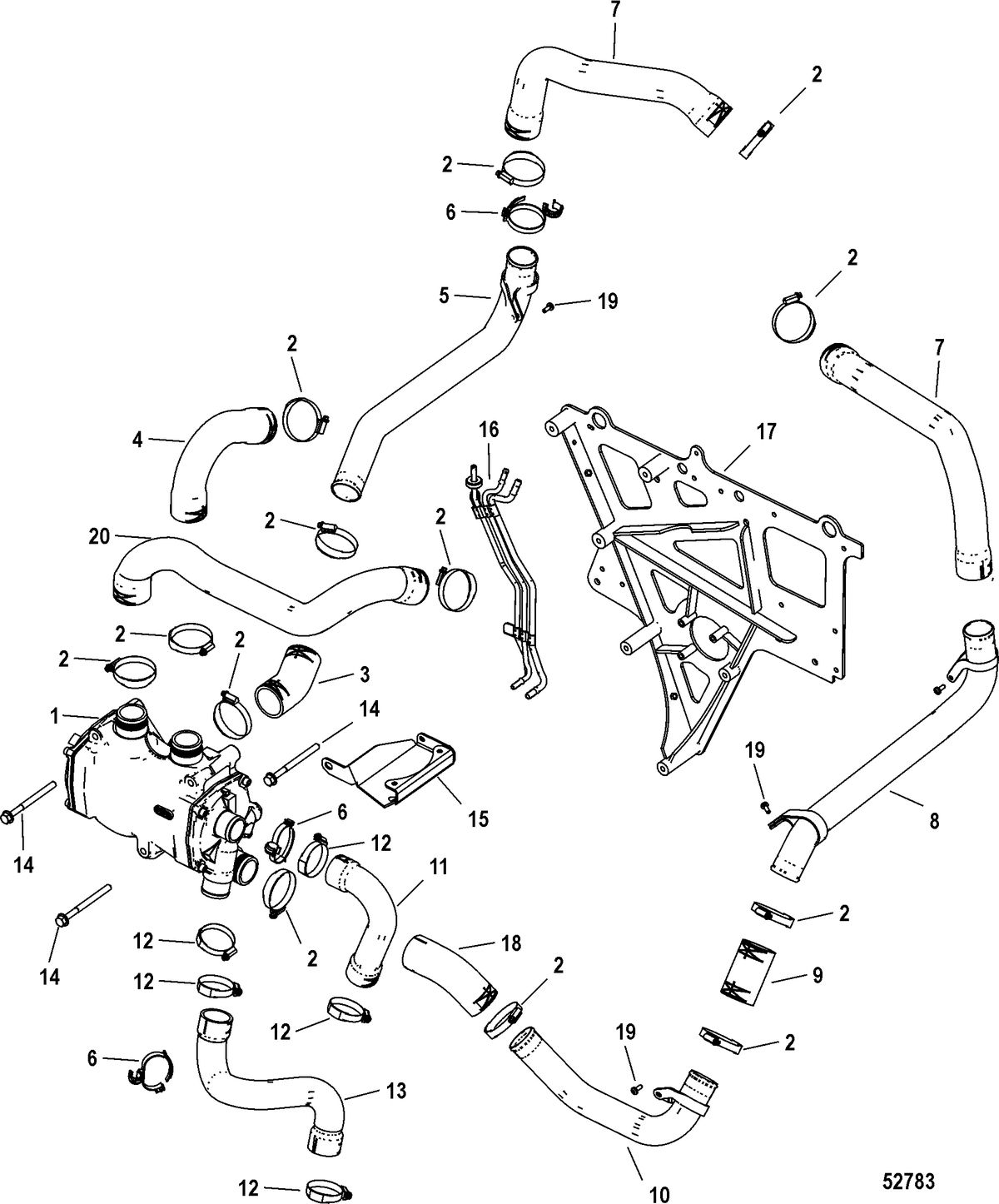 MERCRUISER 4.2L TDI CHARGE AIR COOLER