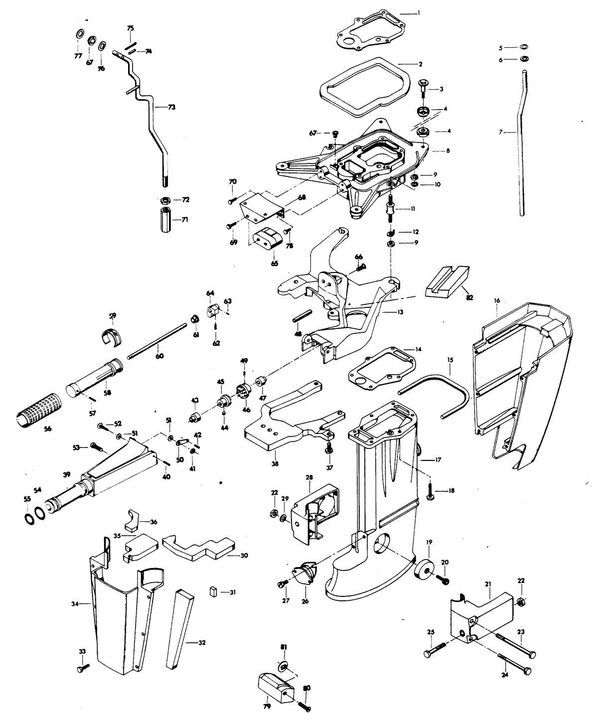 CHRYSLER 20 HP MOTOR LEG