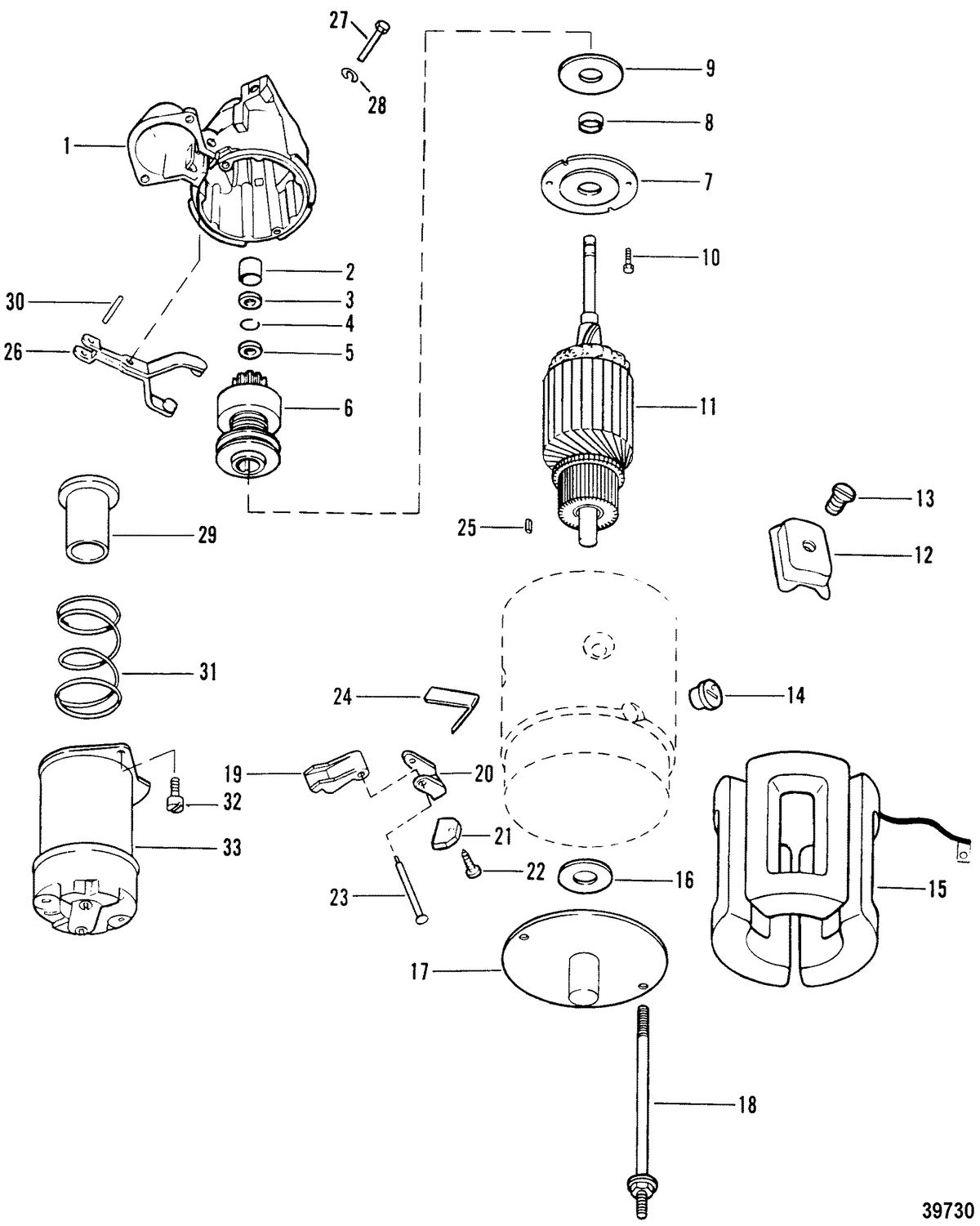 MERCRUISER 230 HP/260 H.P. INBOARD ENGINE (GM) STARTER MOTOR