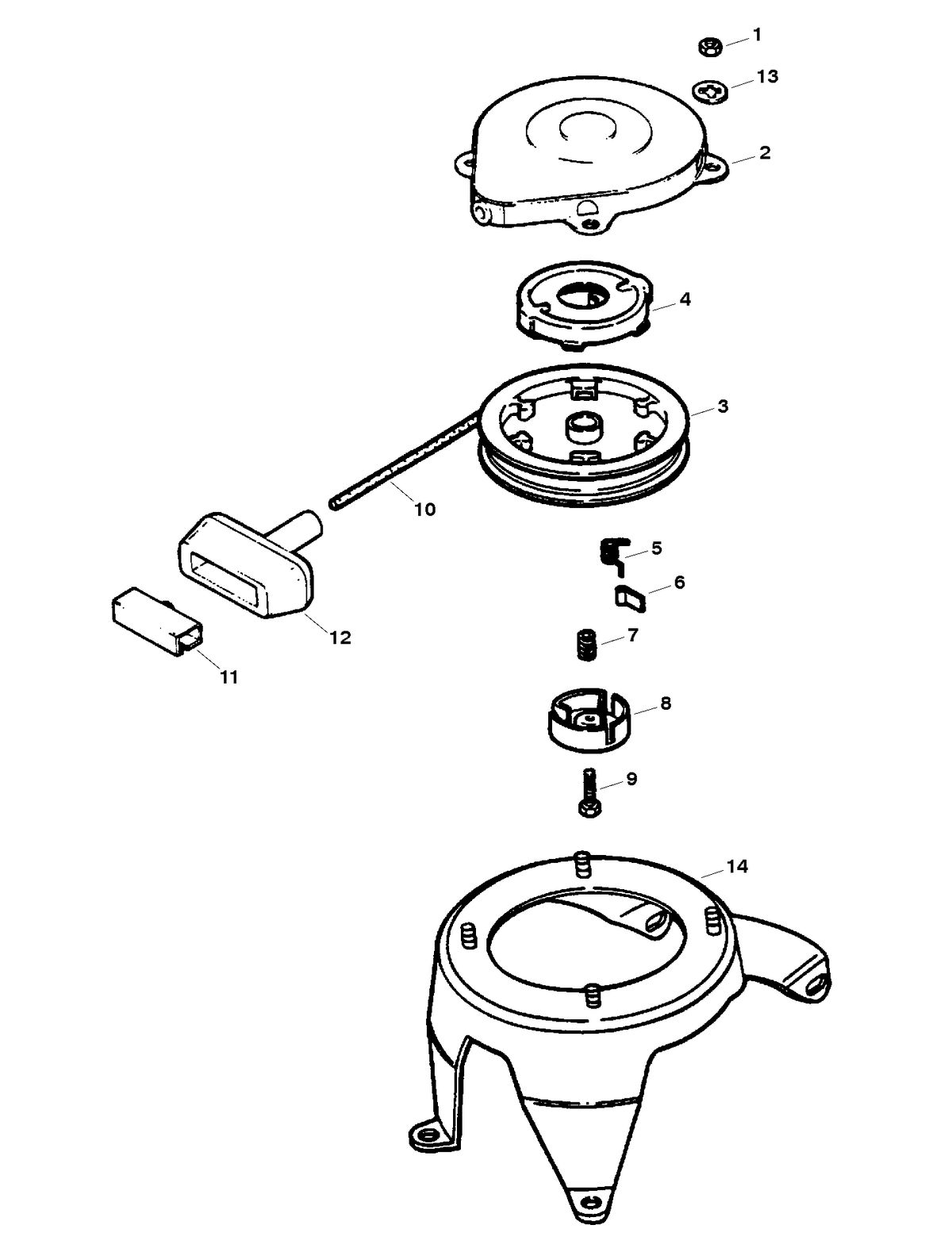 SEARS GAMEFISHER 5 H.P. (1998) STARTER ASSEMBLY