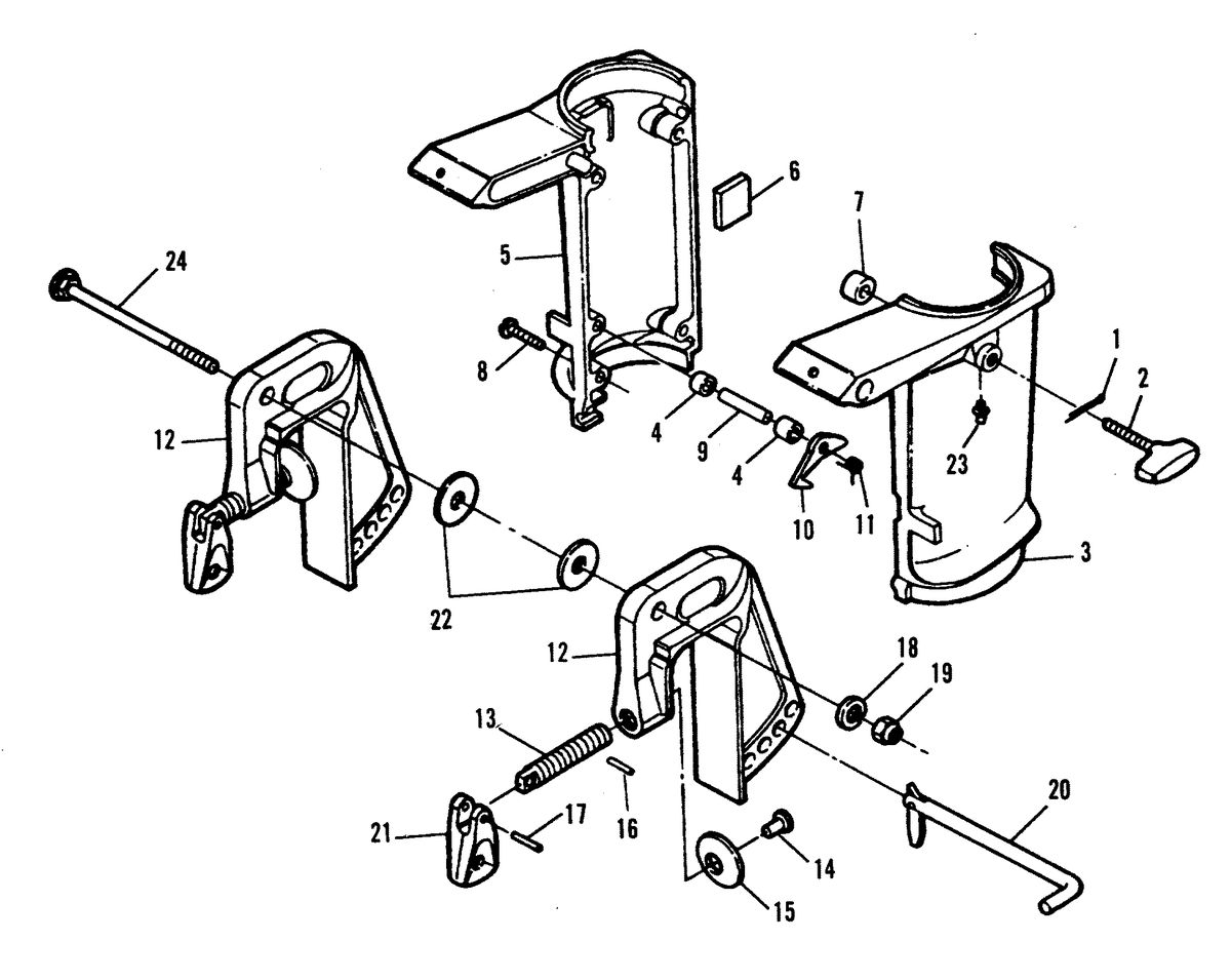 FORCE 5 HP SWIVEL BRACKET/CLAMP BRACKET (ALL MODELS)