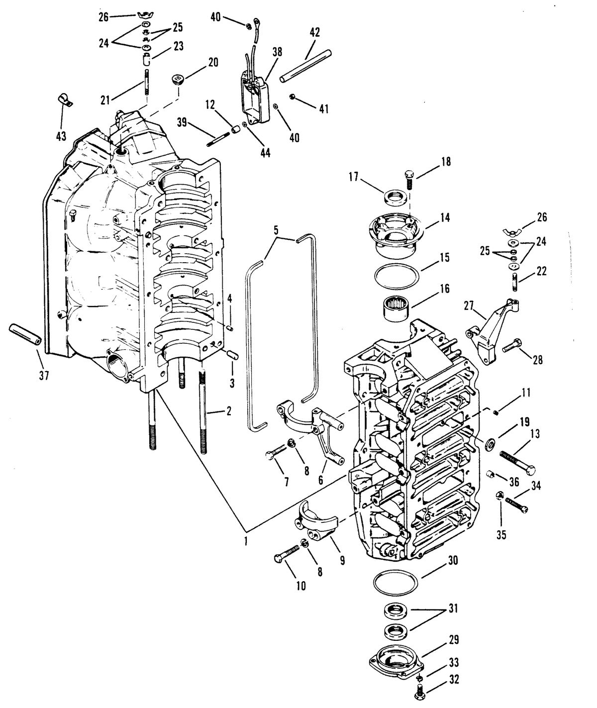 RACE OUTBOARD 2.5L EFI 2.5L EFI OFFSHORE CYLINDER BLOCK AND END CAPS
