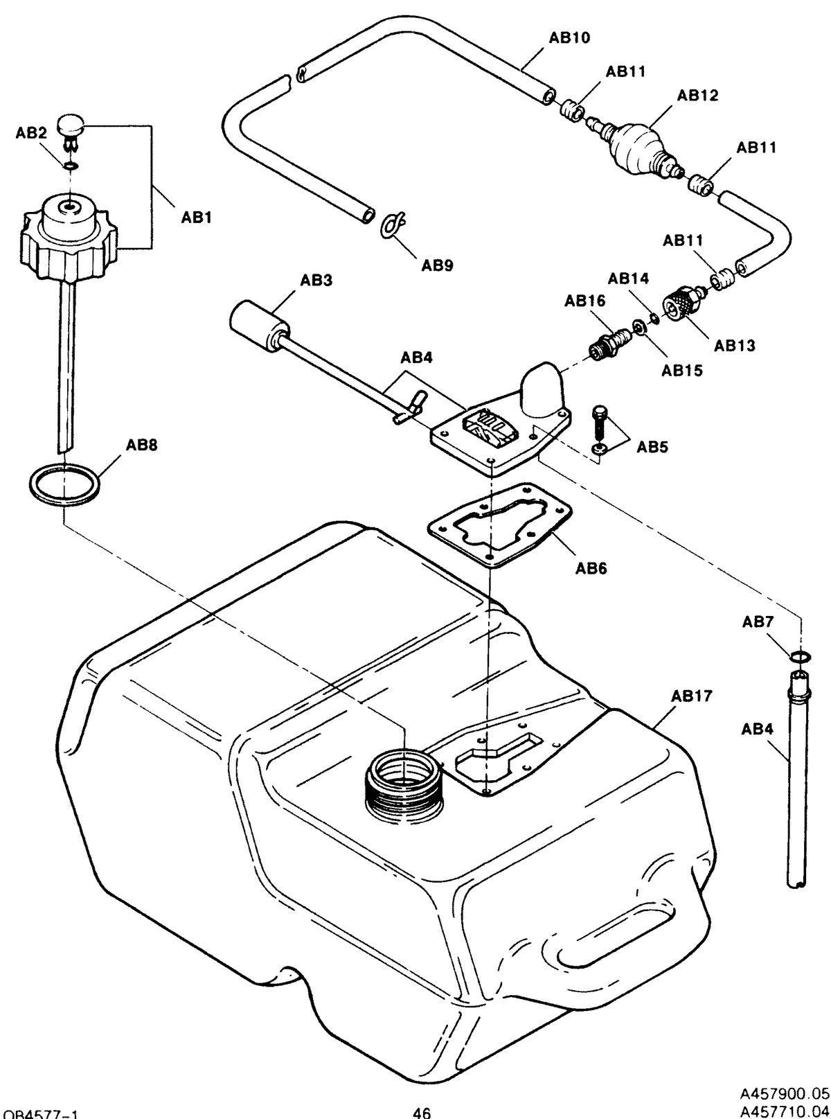FORCE FORCE 1991 50 H.P. "B" MODELS FUEL TANK AND LINE