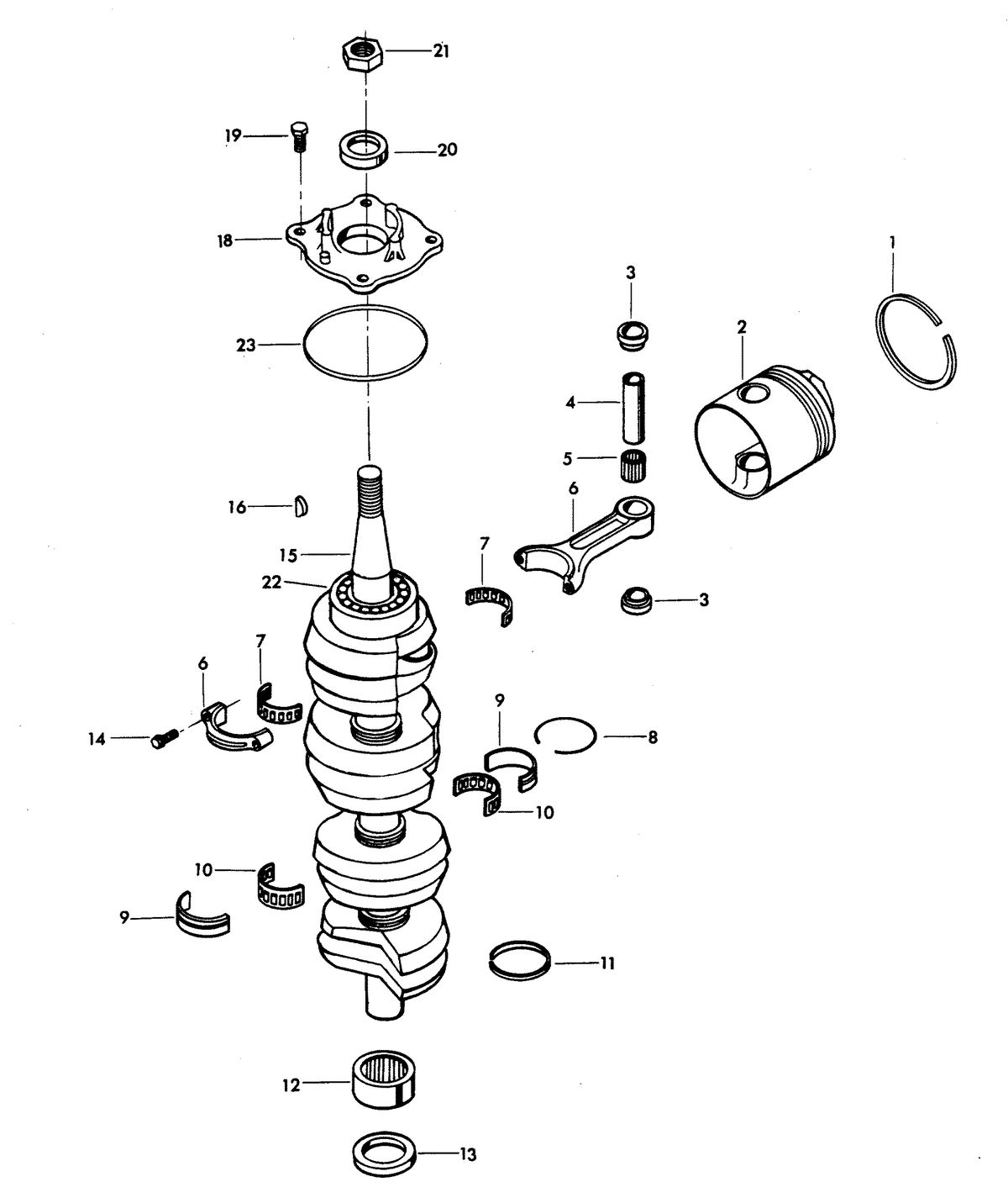 CHRYSLER 140 H.P. CRANKSHAFT AND PISTON GROUP