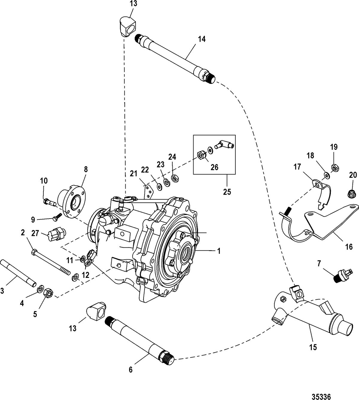 MERCRUISER 5.7L COMPETITION SKI ENGINE (GEN +) TRANSMISSION AND RELATED PARTS