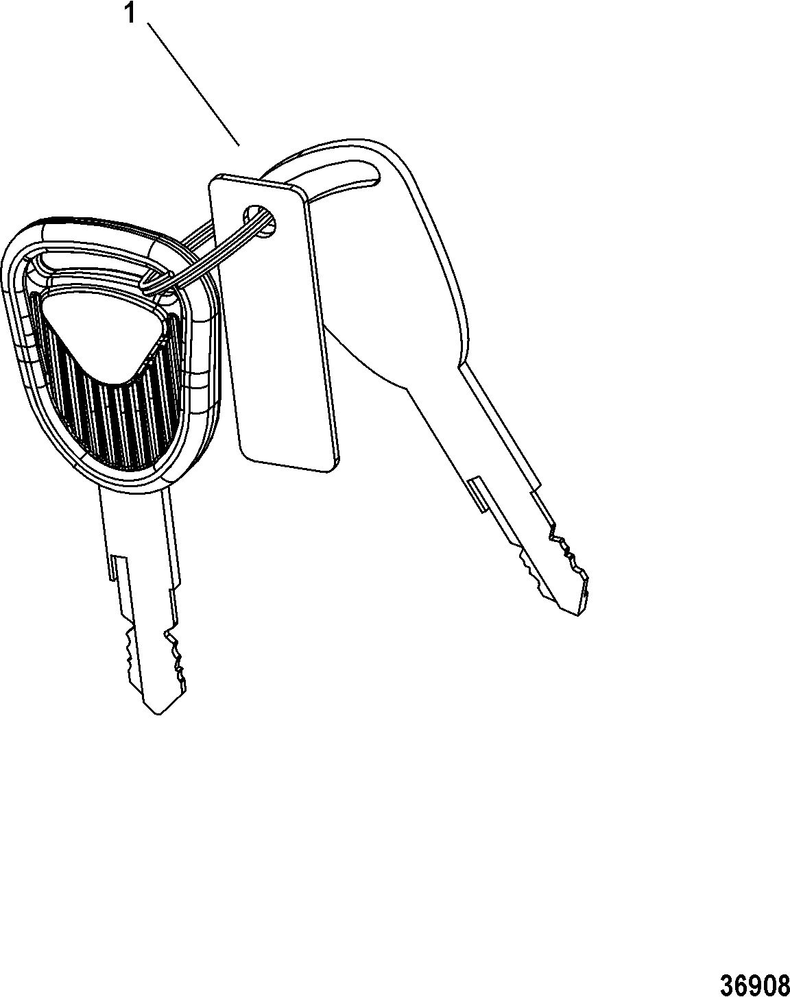 ACCESSORIES ELECTRICAL COMPONENTS AND HARNESSES Key Chart - 4 Position, Single, Digital, w/o Mercury Logo