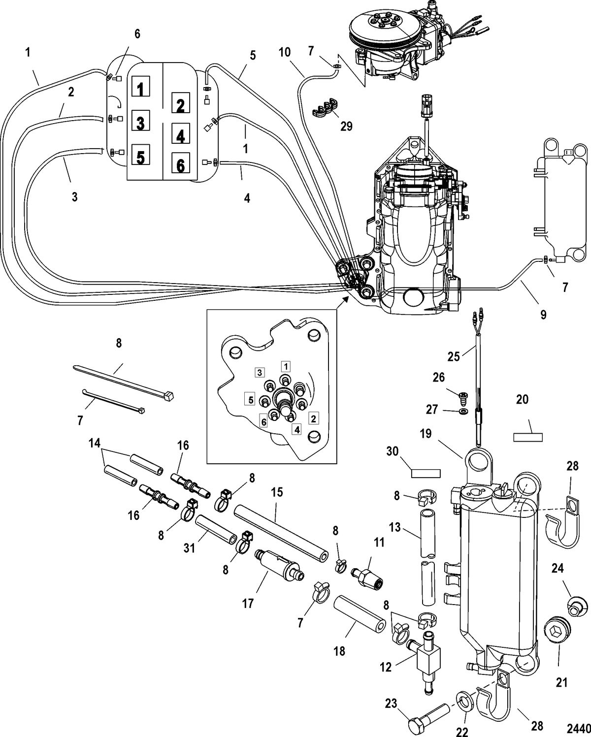 RACE OUTBOARD 2.5XS DFI (2.5L) Oil Injection Components