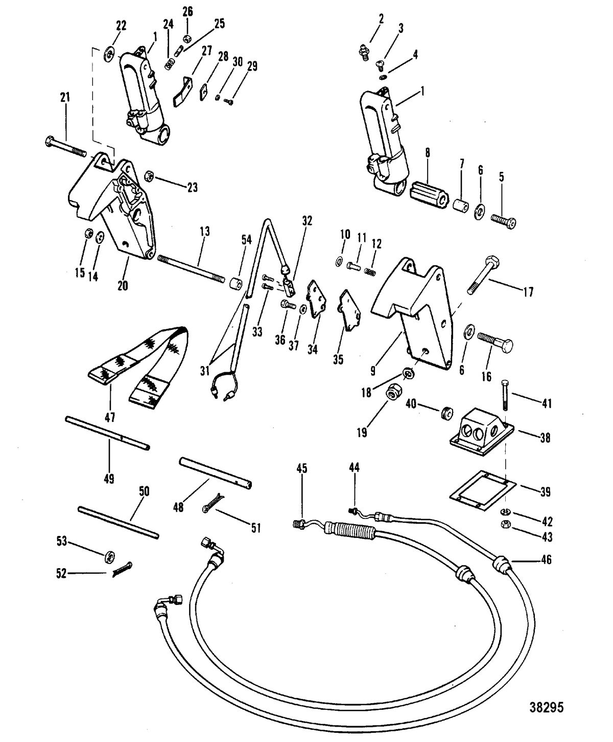 MERCURY/MARINER 50/60 HP (3 CYLINDER) TRIM CYLINDERS AND HYDRAULIC HOSES