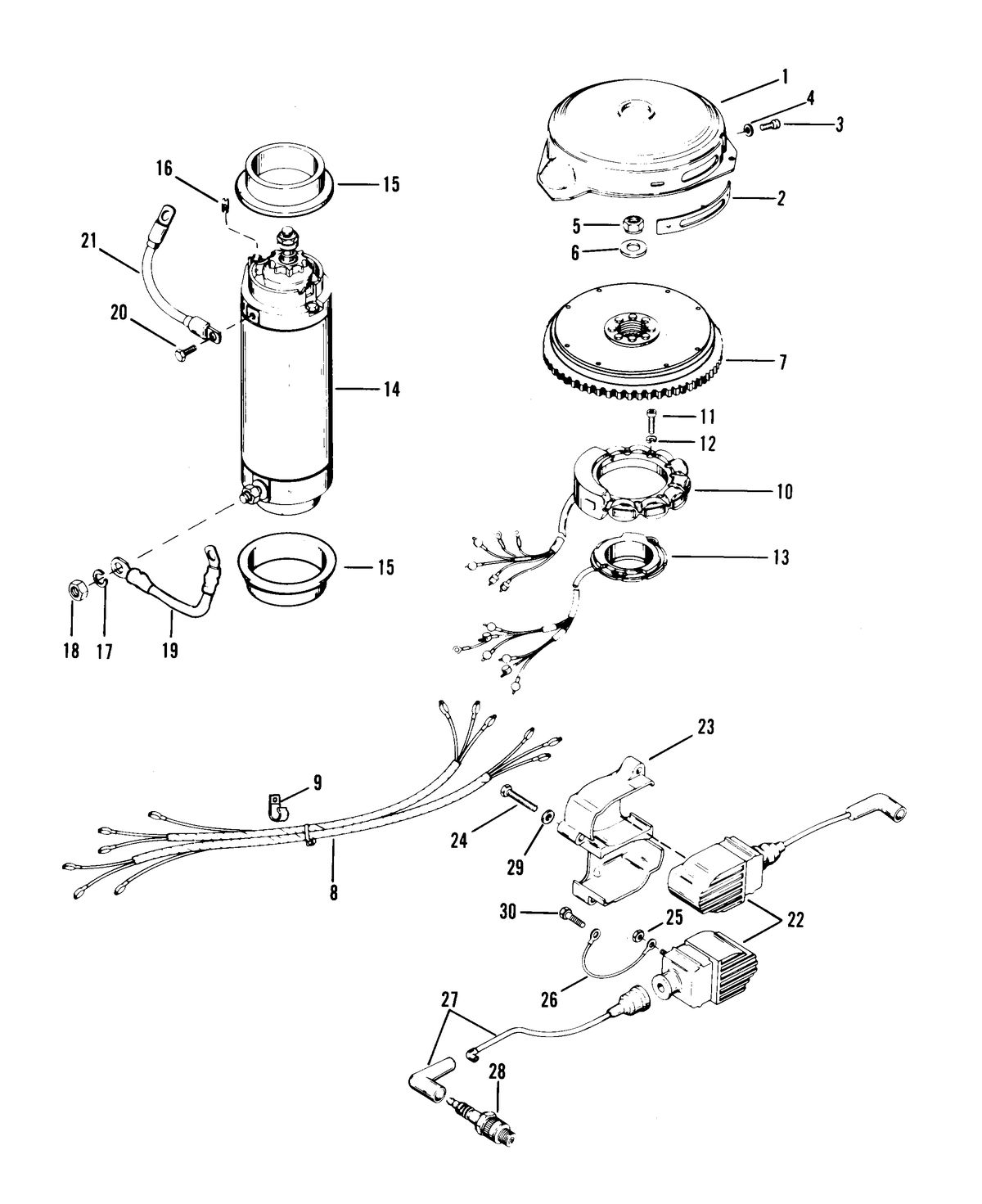 RACE OUTBOARD MOD - VP (EFI) FLYWHEEL, STARTER MOTOR AND IGNITION COILS