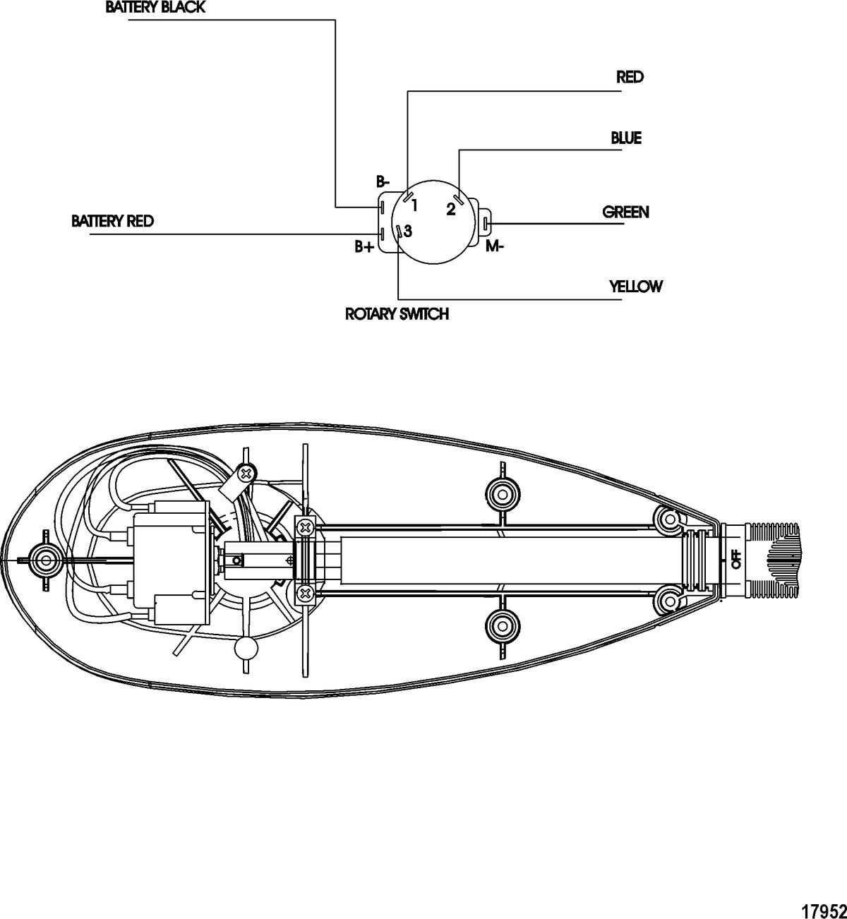 TROLLING MOTOR MOTORGUIDE SALT WATER SERIES Wire Diagram(Model SW46HB) (With Quick Connect)