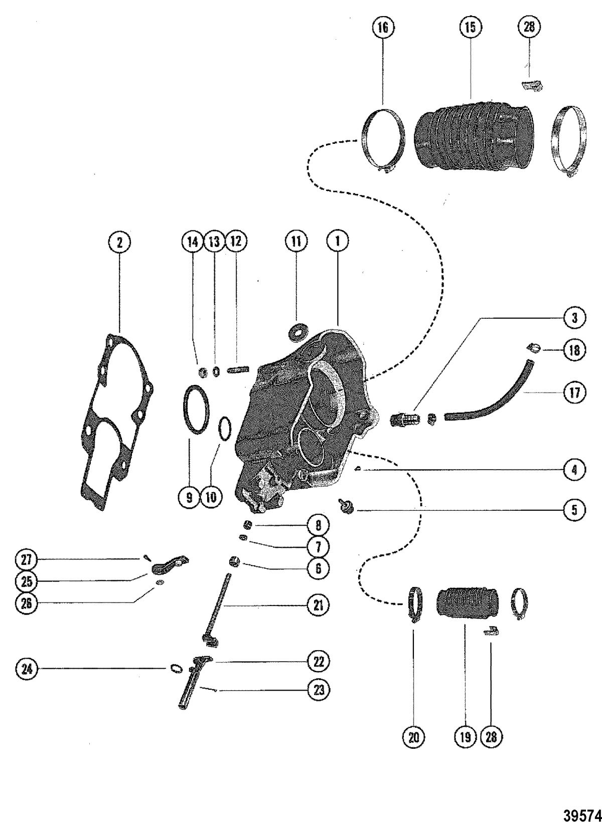 MERCRUISER 120/140 (1.98 RATIO) 165 (1.65 RATIO) 470/485 (1.84 RATIO) 260/898/228 (1.50 RATIO) BELL HOUSING ASSEMBLY