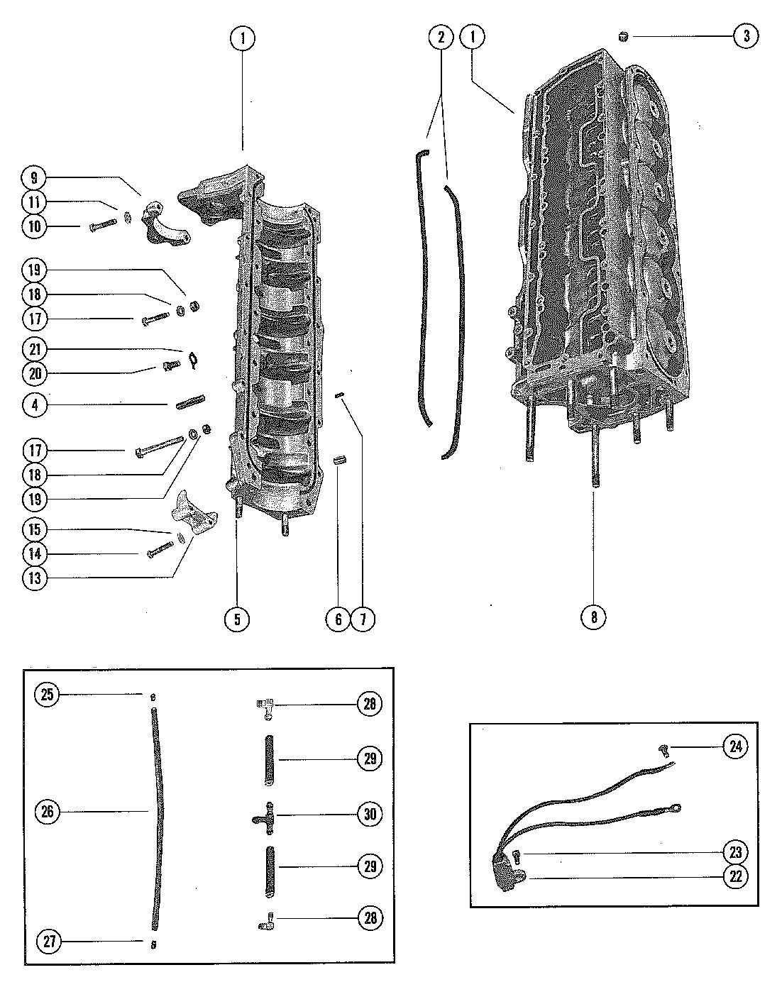 MERCURY MERC 115 CYLINDER BLOCK AND CRANKCASE ASSEMBLY