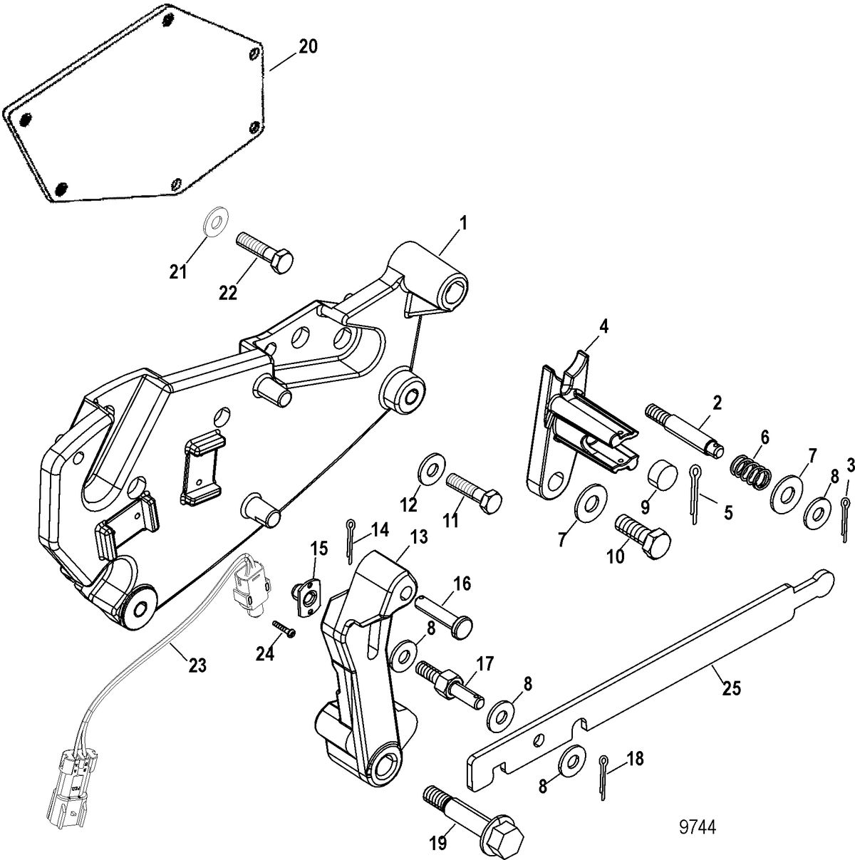 RACE STERNDRIVE 500 EFI Shift Bracket Components(Bravo - Design II)