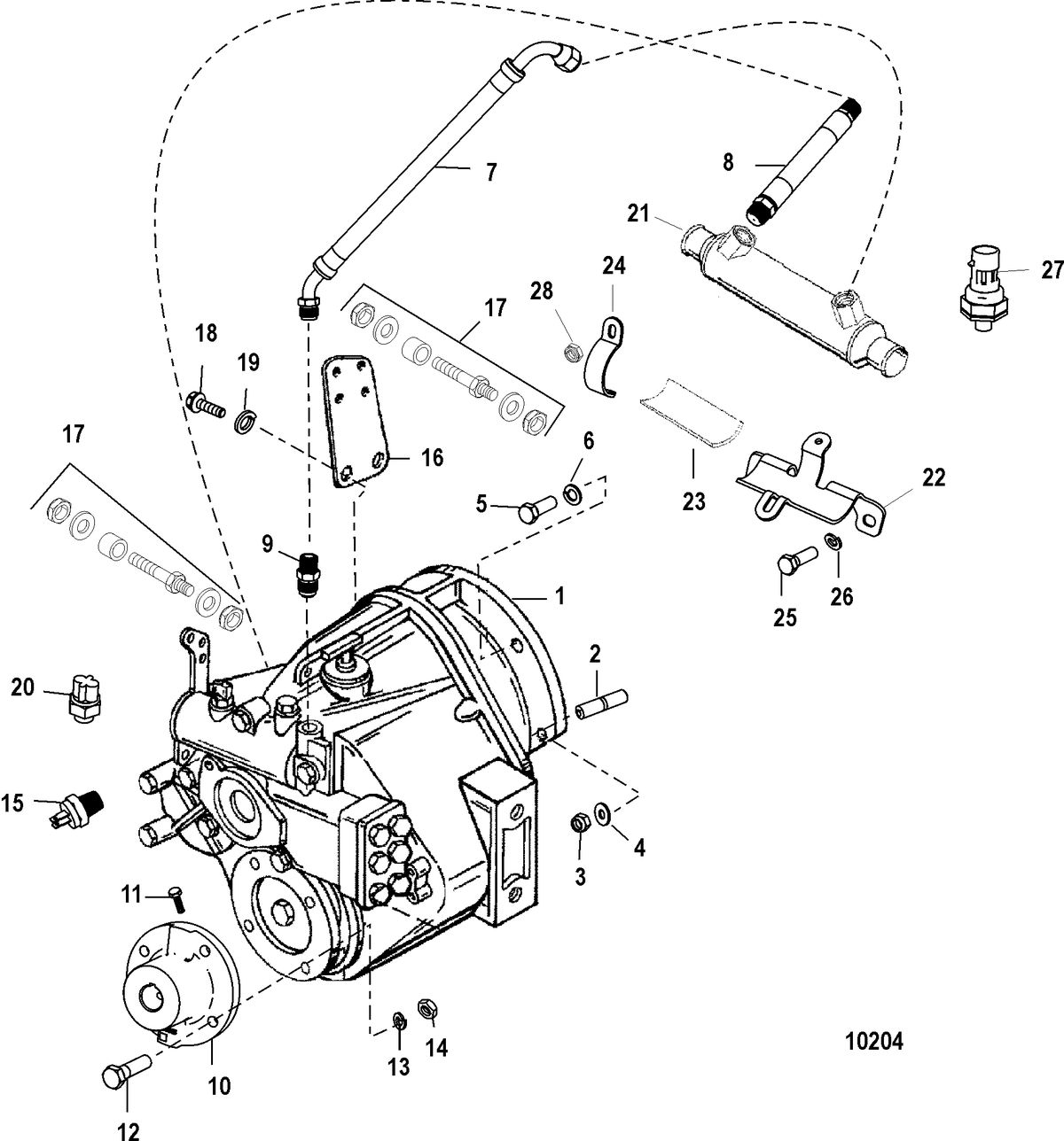 MERCRUISER 350 MAG MX 6.2L MPI INBOARD Transmission and Related Parts(BORG-WARNER 5000)