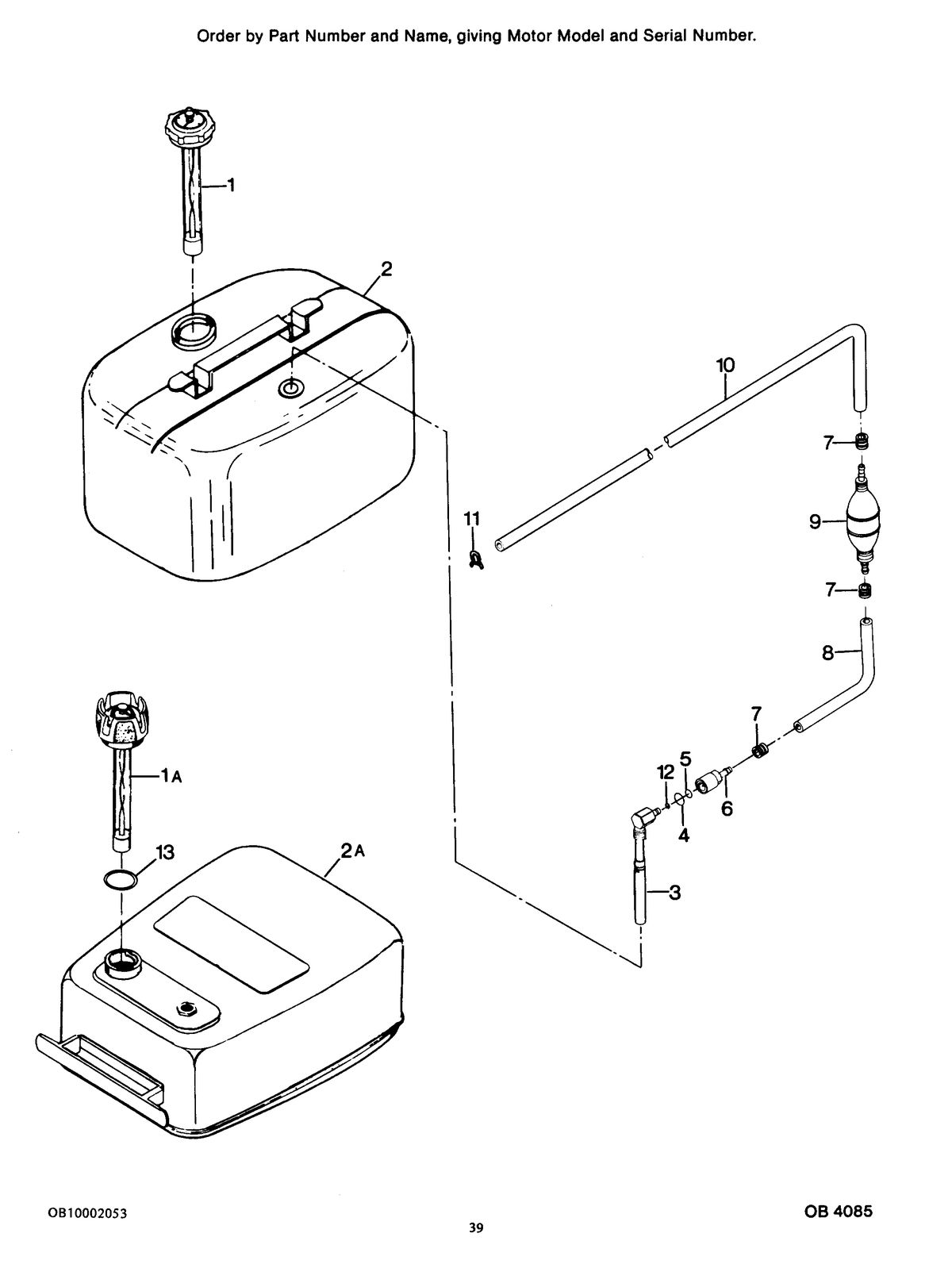 FORCE FORCE 1986 85 H.P. FUEL TANK AND LINE