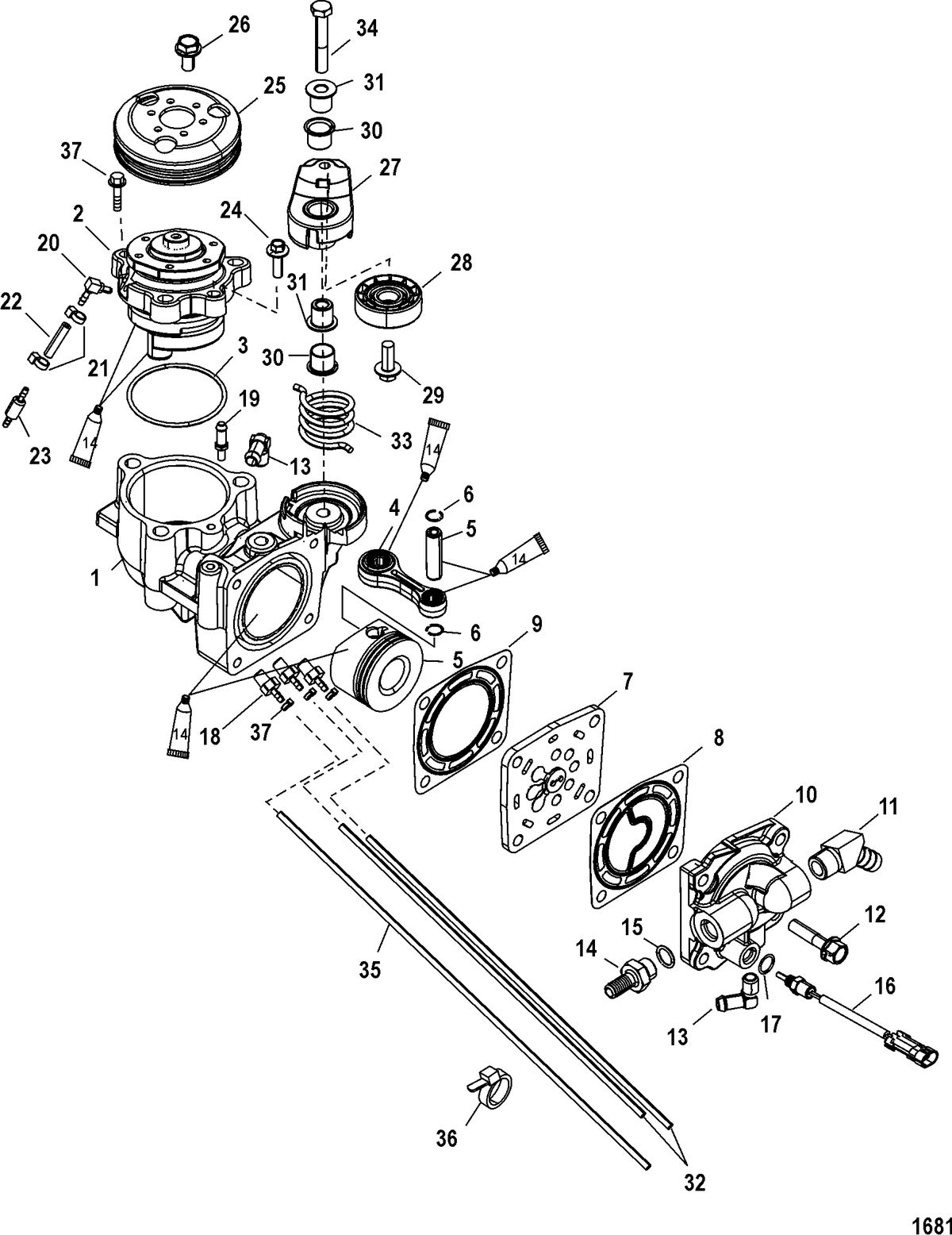 MERCURY/MARINER 75/90/115 DFI Air Compressor