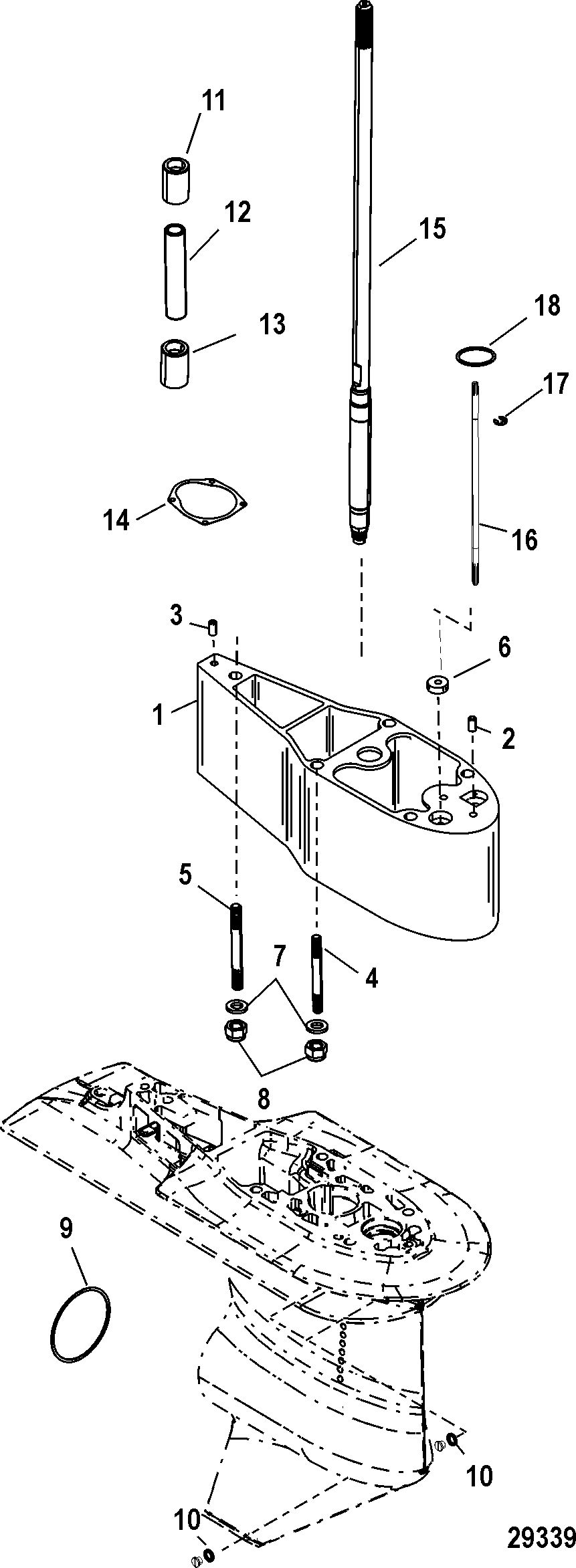 MERCURY/MARINER 40/50/60/JET 40 EFI - 4 CYLINDER 4-STROKE Extension Kit, Driveshaft Housing 12092A20 - Bigfoot