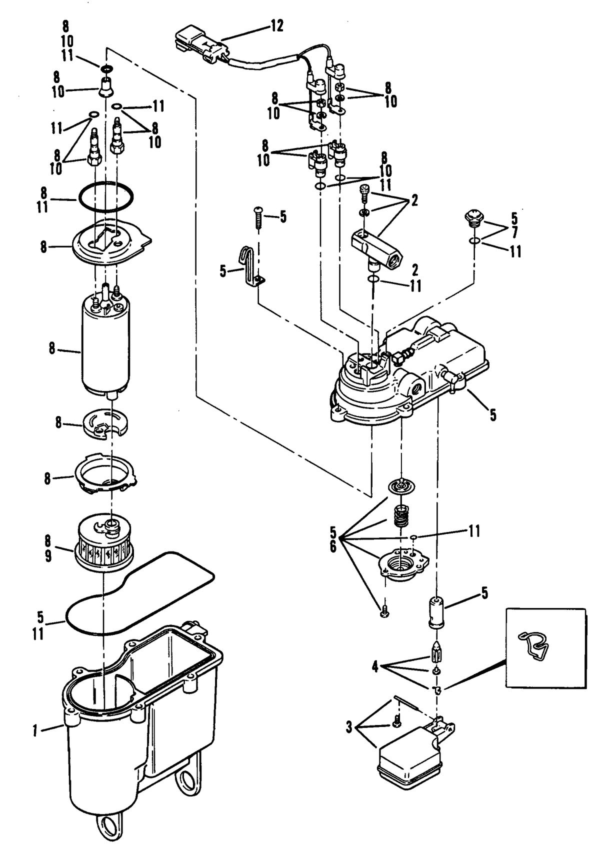 MERCRUISER 454 EFI SKI ENGINE VAPOR SEPARATOR TANK