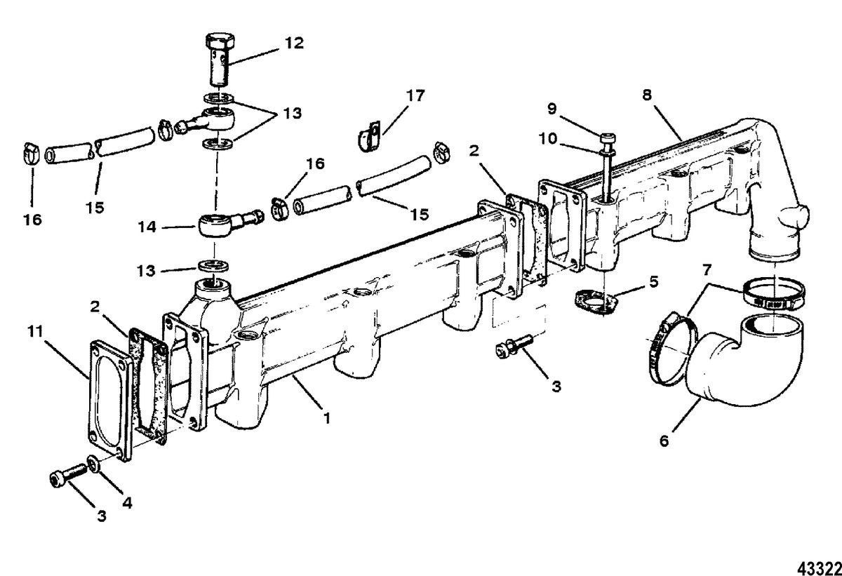 MERCRUISER D4.2L/220 IDI DIESEL Manifold Strip