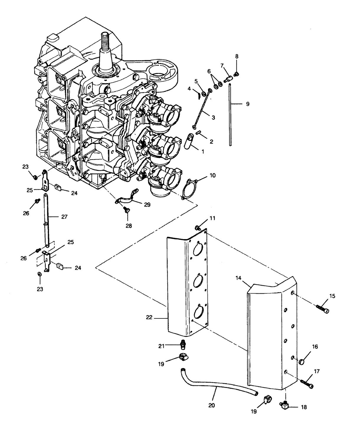 FORCE FORCE 1991 90 H.P. "C" MODELS INTAKE COVER
