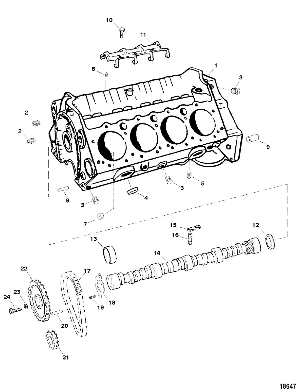 RACE STERNDRIVE 500 EFI Cylinder Block And Camshaft