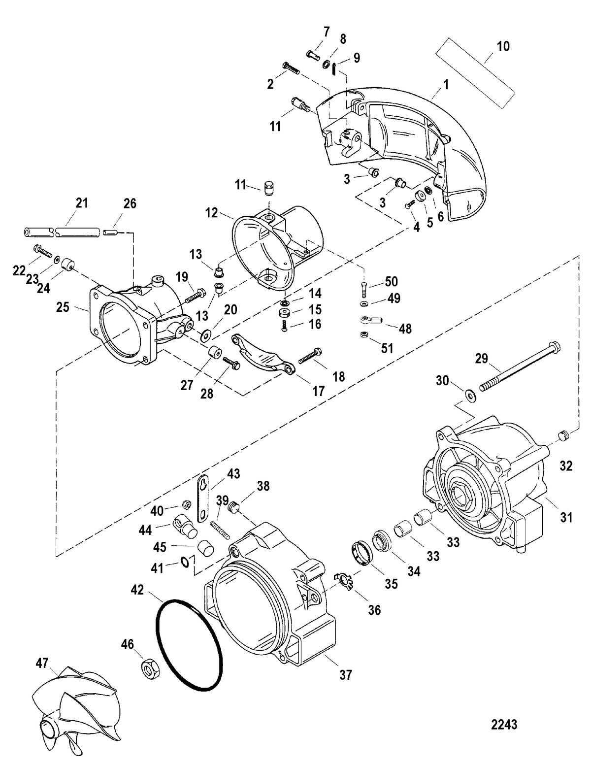 SPORTJET 240 EFI AND 240 EFI M2 JET DRIVE Nozzle And Rudder Components