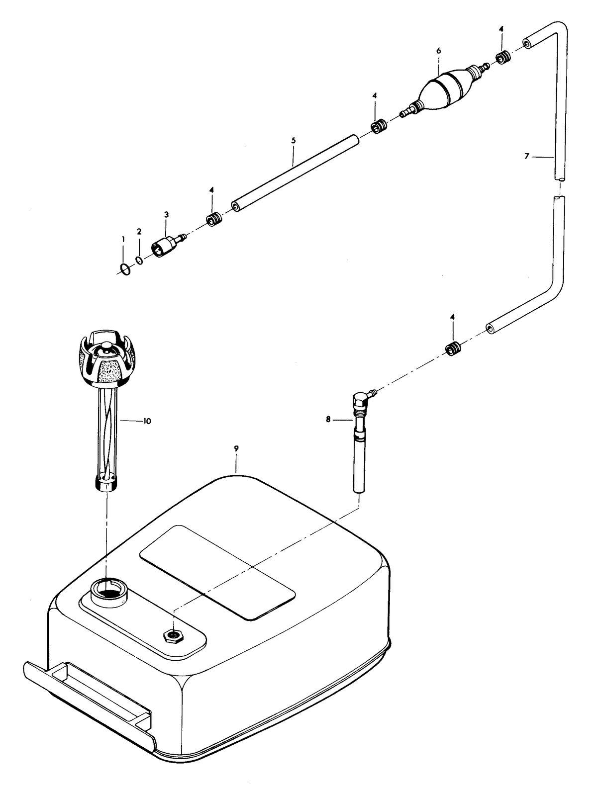 CHRYSLER 7.5 H.P. FUEL TANK AND LINE