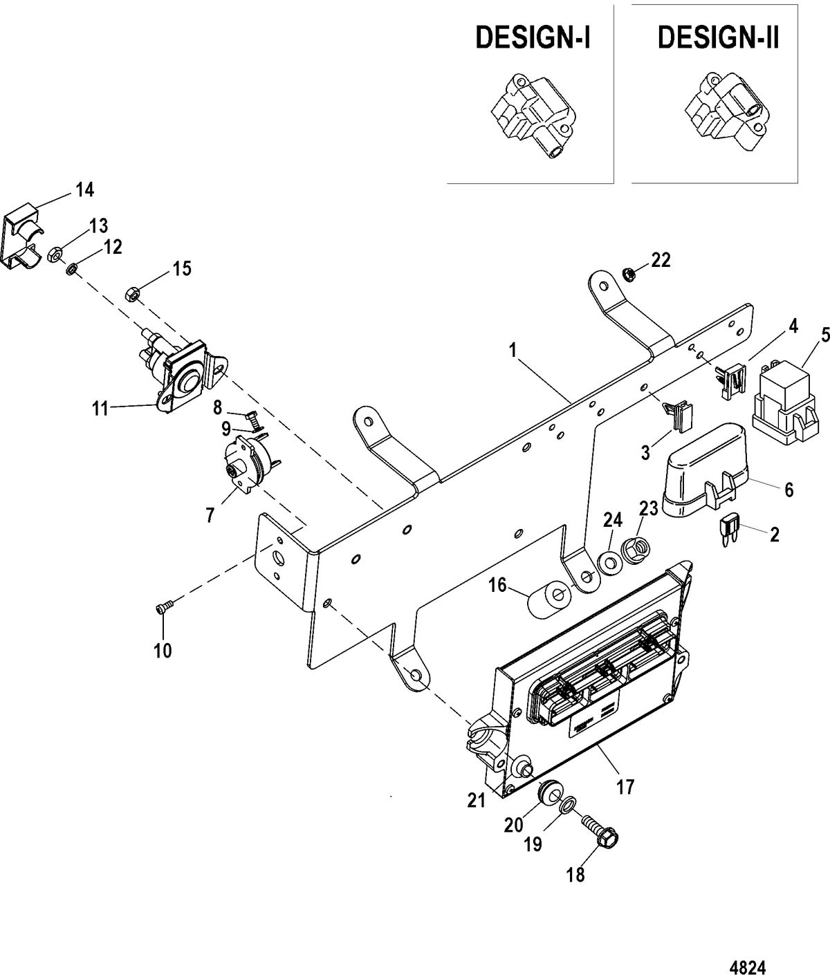 MERCRUISER 8.1L INBOARD PCM AND BRACKET