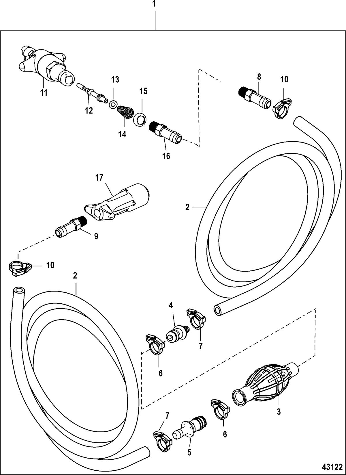 ACCESSORIES FUEL/OIL TANKS, LINES, FILTER KITS AND CORROSION Fuel Line Assembly(Twist Disconnect-Low Perm Hose)