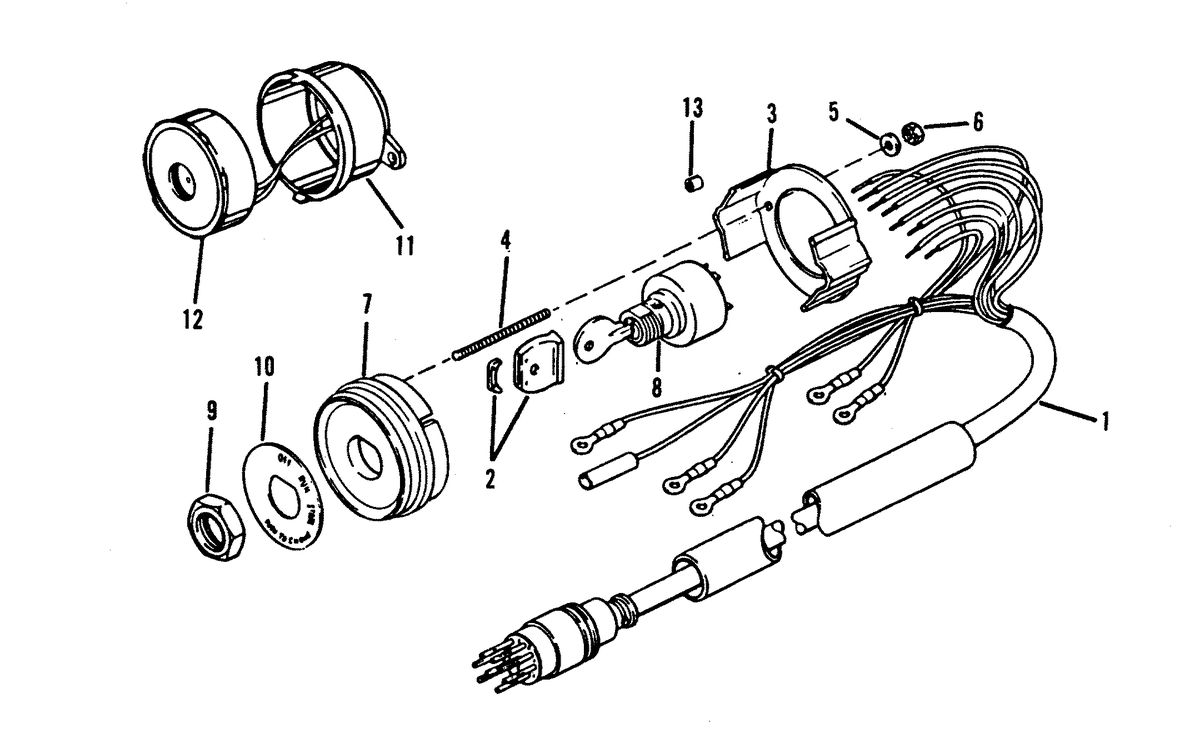 MARINER 175 SKI (EFI) (V-6) KEY SWITCH ASSEMBLY