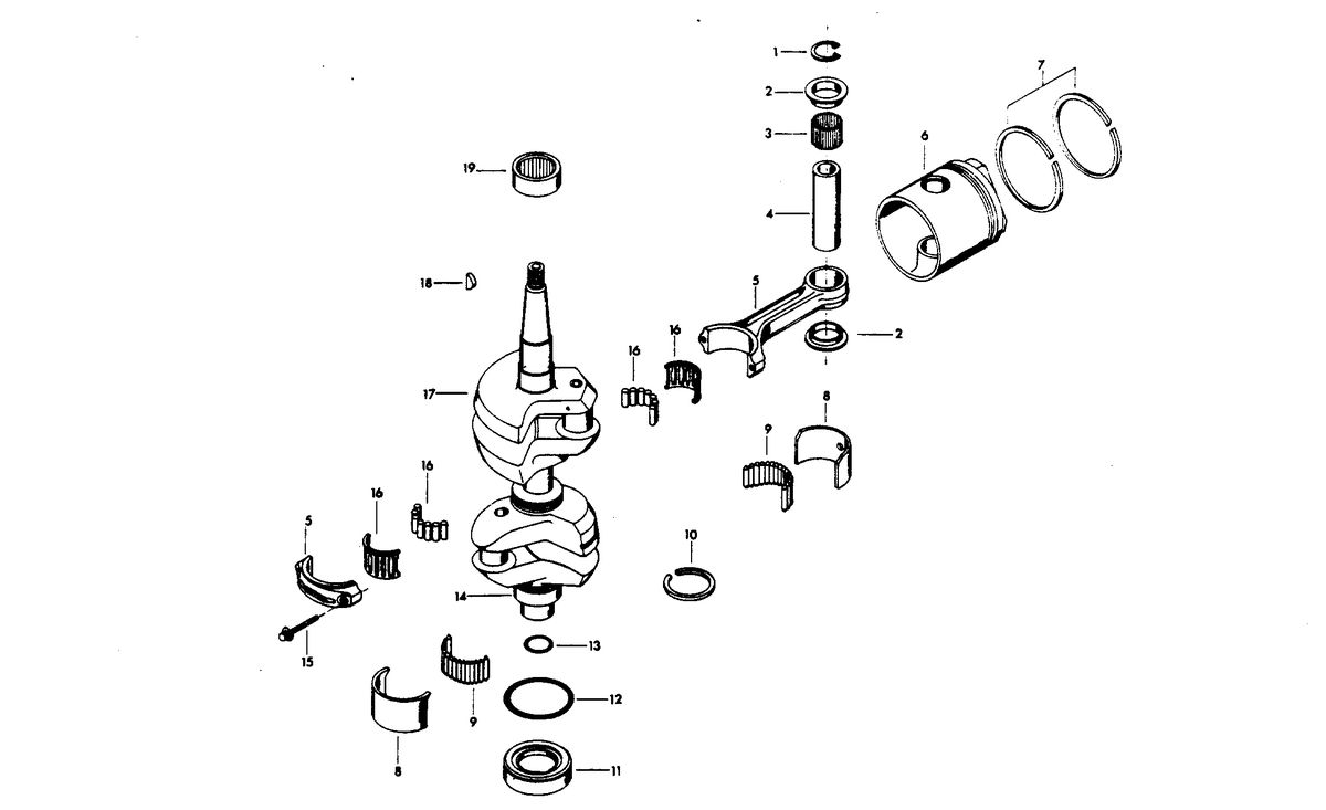 CHRYSLER 30 H.P. CRANKSHAFT AND PISTON GROUP