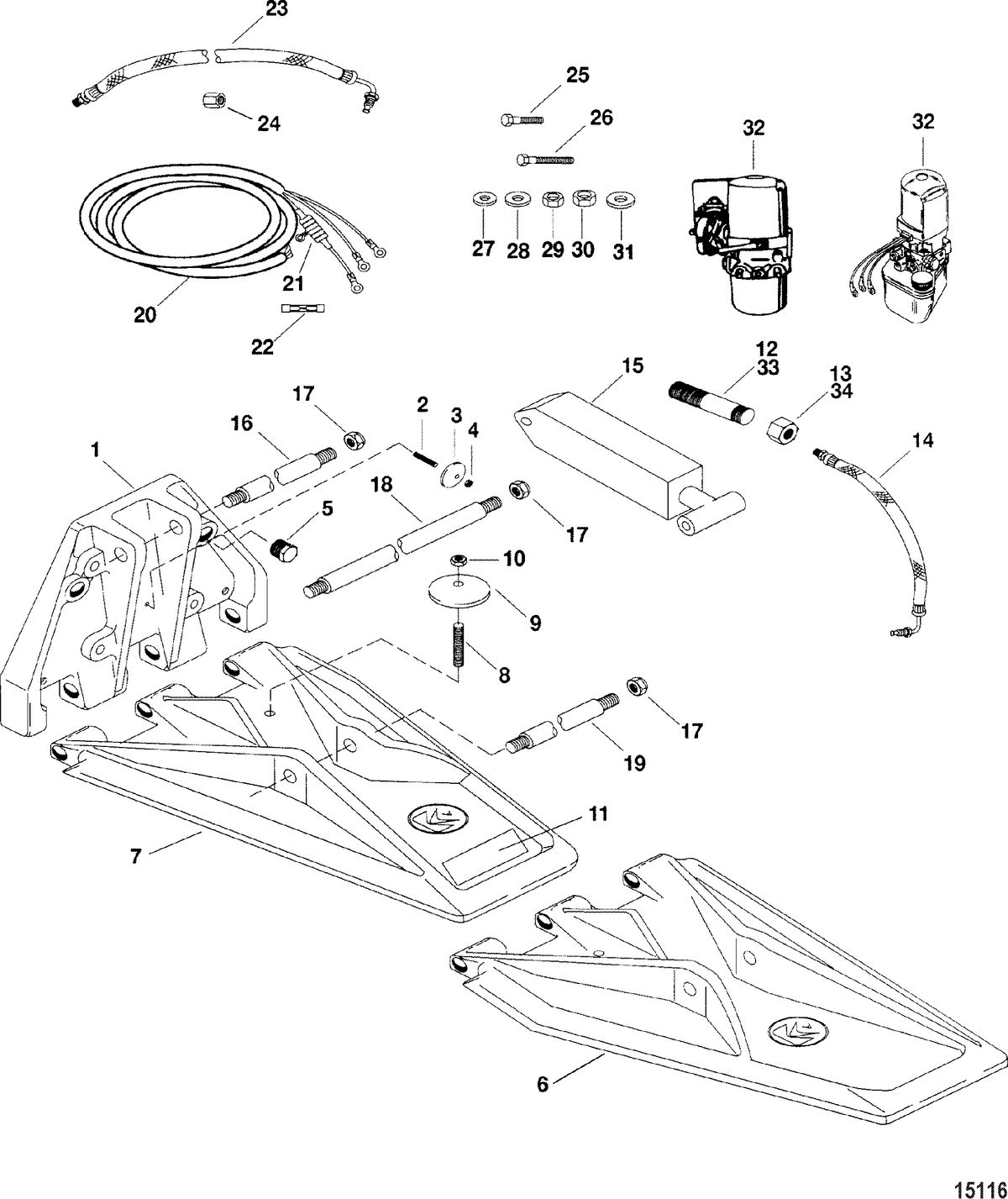 ACCESSORIES TRIM / TILT / LIFT SYSTEMS AND COMPONENTS K Plane, Special OEM(843796A1)