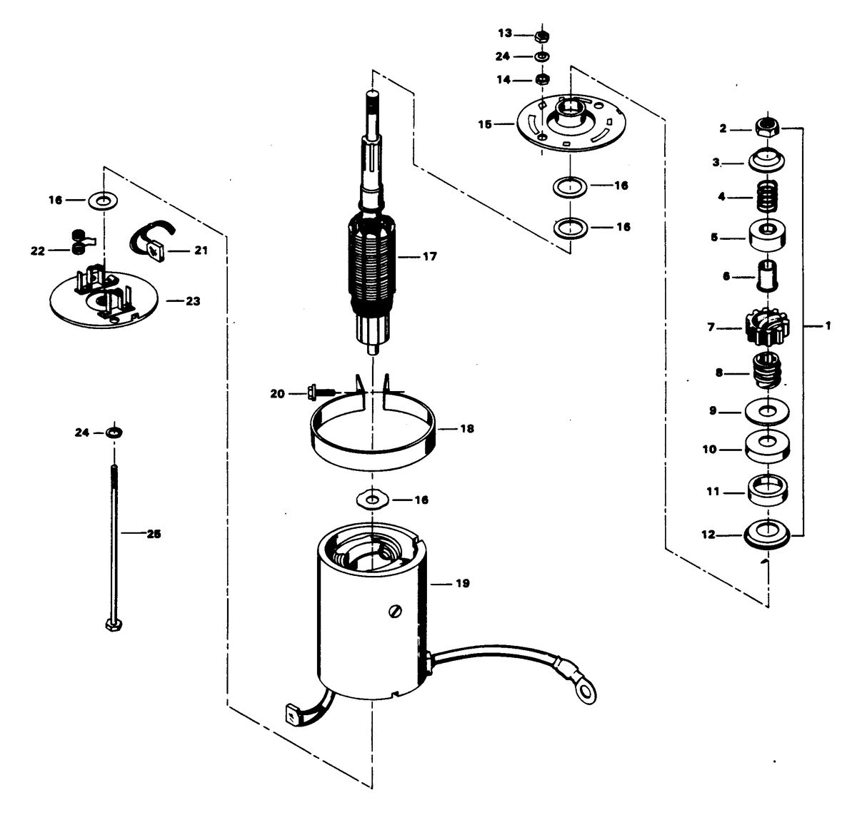 CHRYSLER 25 H.P. 257H3D 257B3D ELECTRIC STARTER