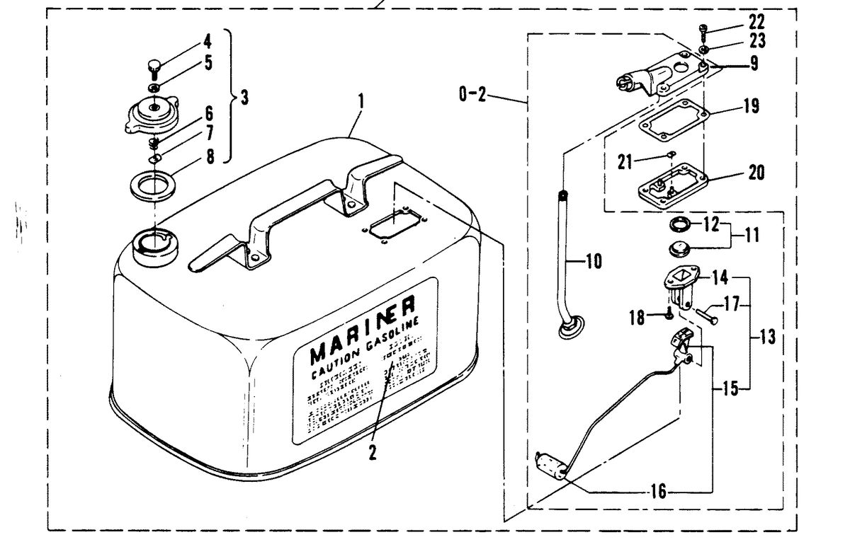MARINER MARINER 20 FUEL TANK (NOT ORIGINAL EQUIPMENT TANK SEE NOTE)