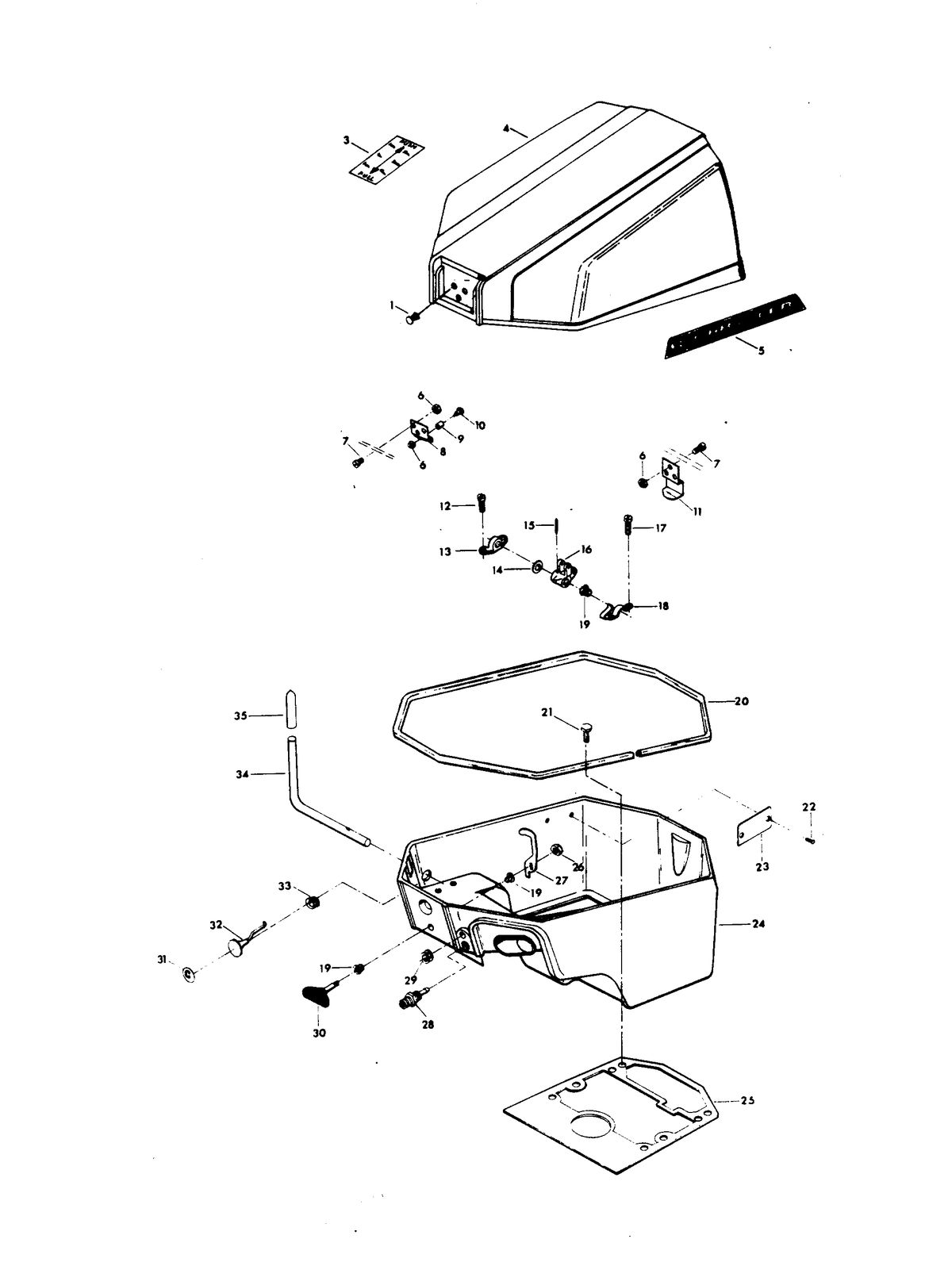 CHRYSLER 6 H.P. EXPORT ENGINE COVER AND SUPPORT PLATE