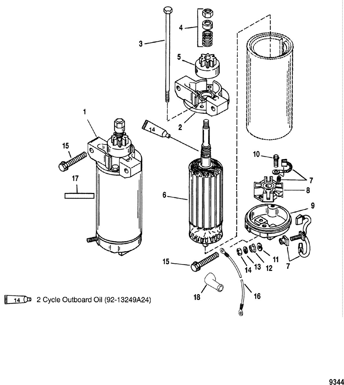MERCURY/MARINER 135/150 DFI (2.5L) Starter Motor